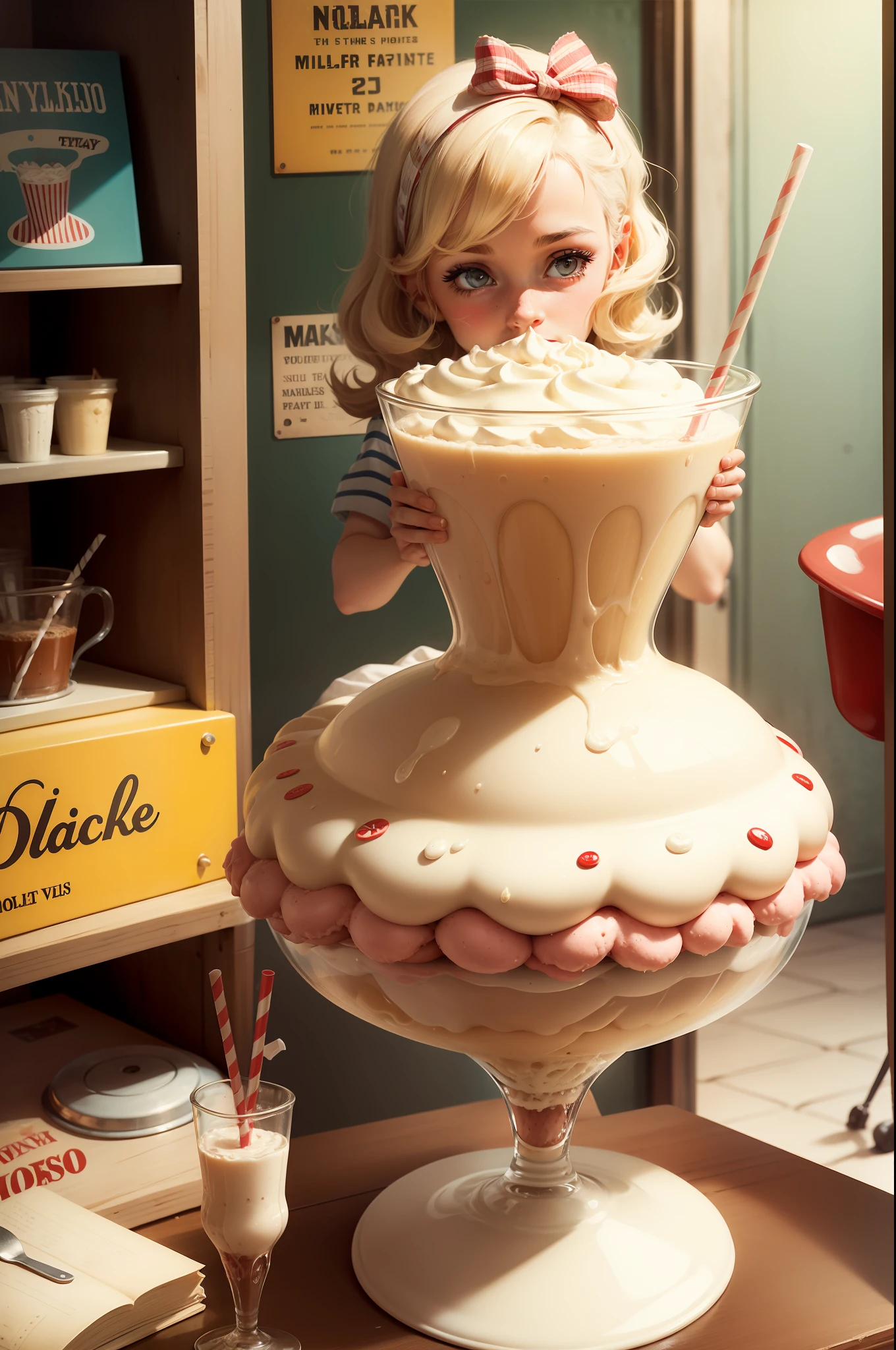 A nostalgic milkshake in the 1950's.