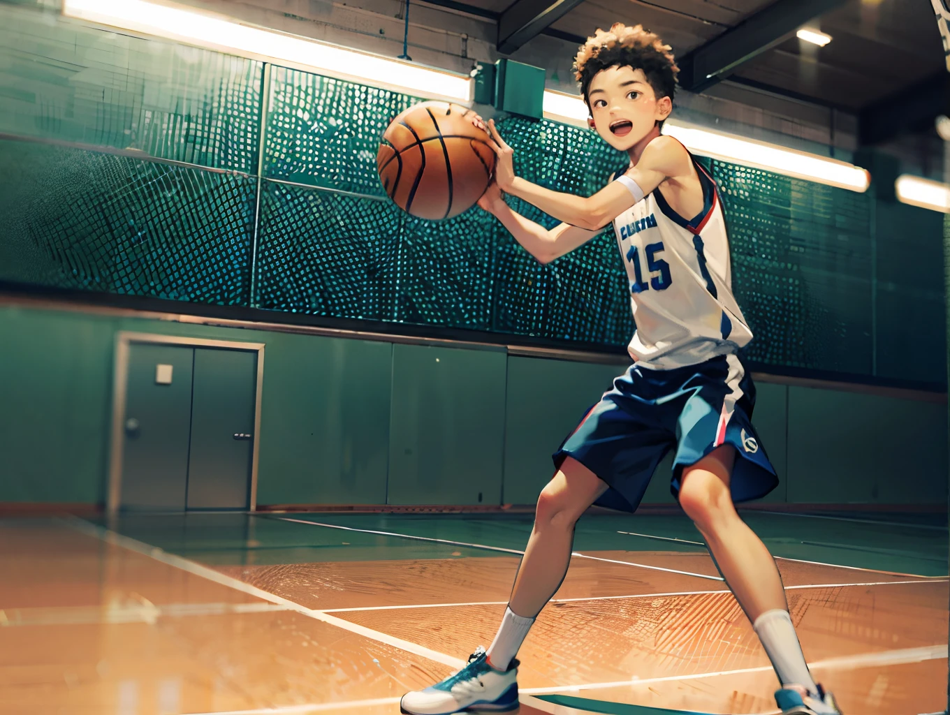 boy playing basketball