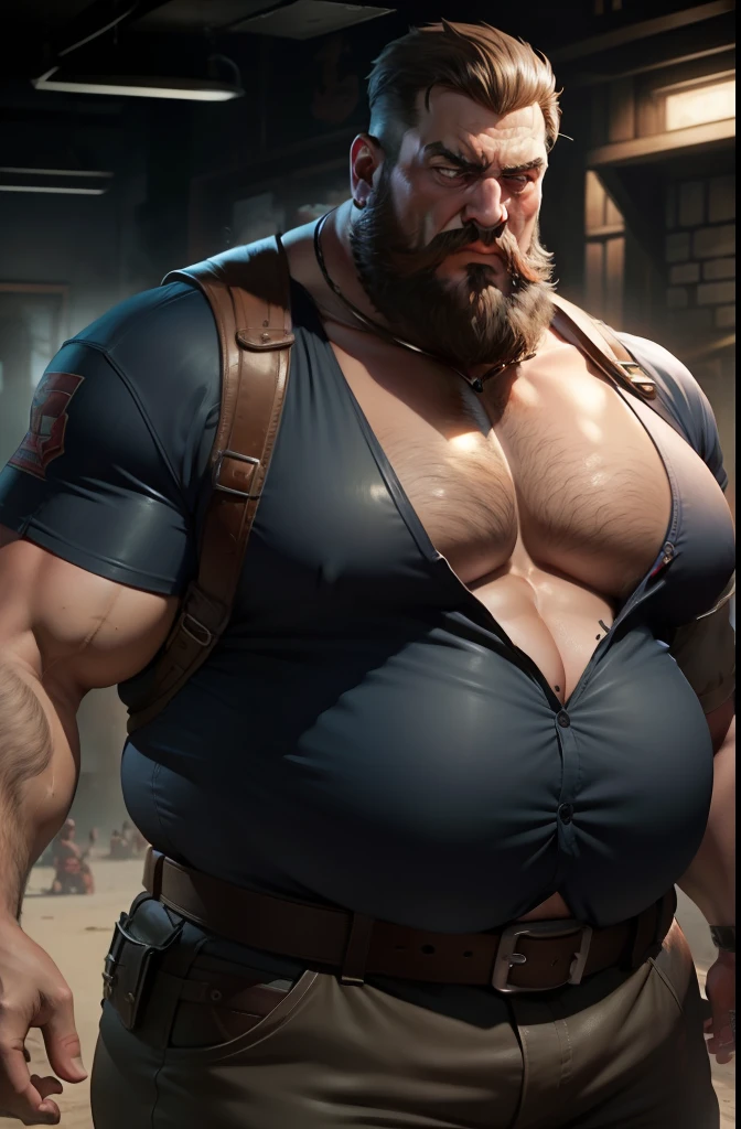 der riese，big breasts exposed cleavage，fatness，Savage，rude，male people，lbeard，