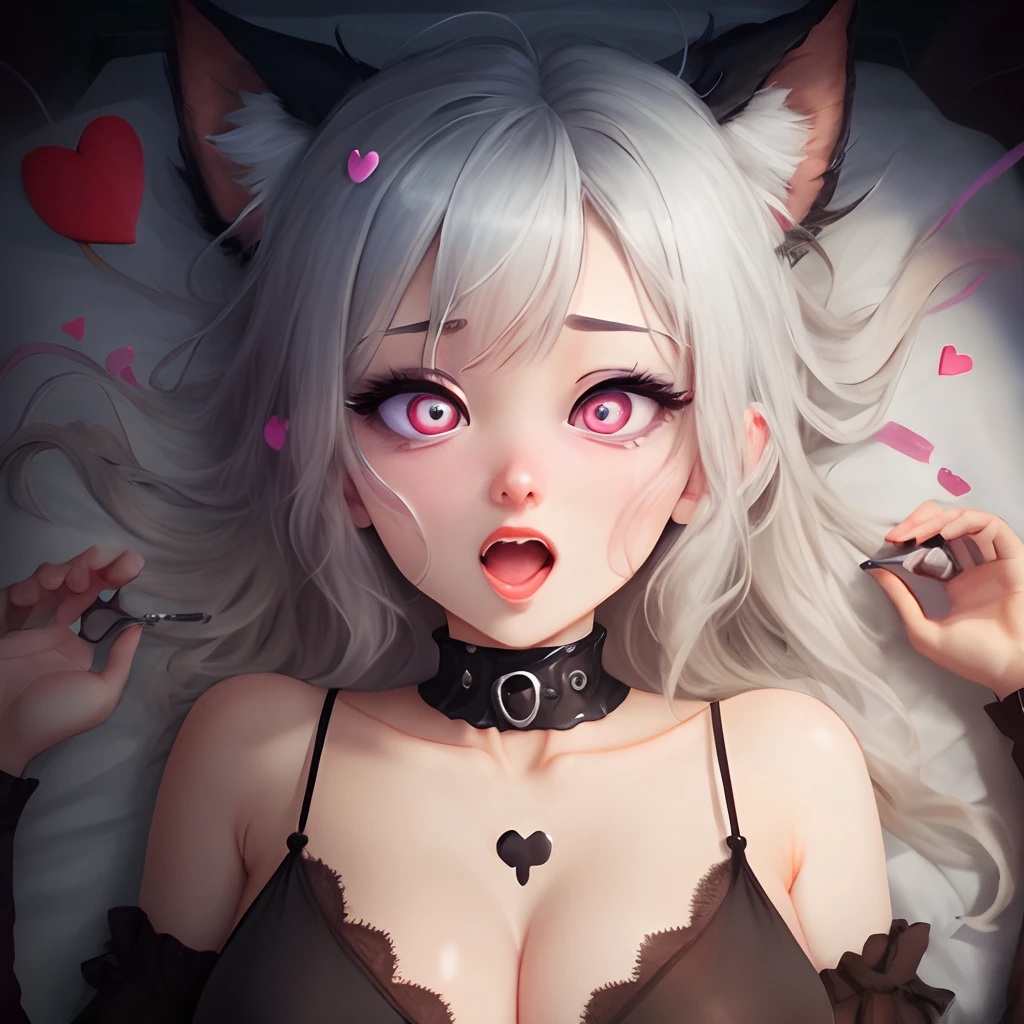 ahegao, hypnosis, hollowed eyes, drugged, sobbering, heart-shaped pupils,sexually aroused expression