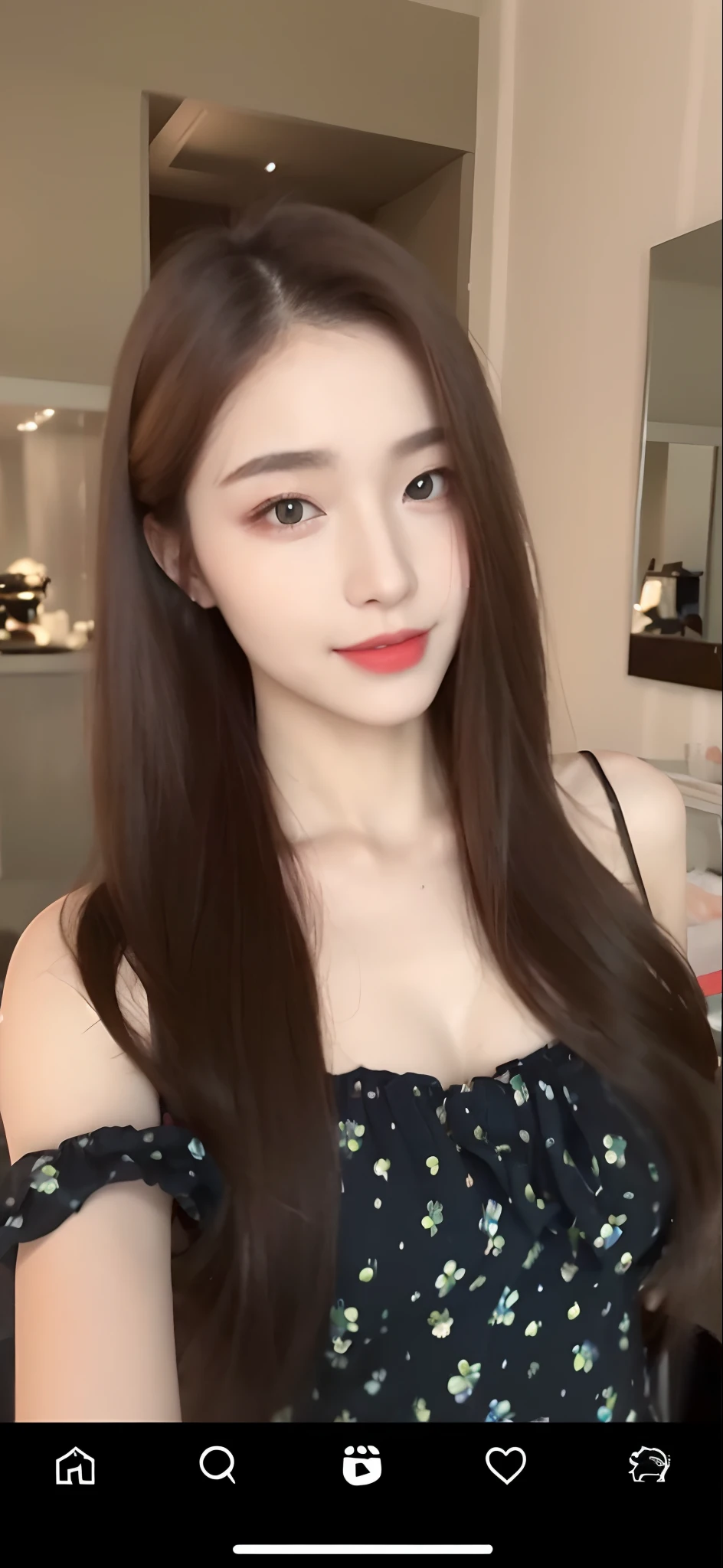 ((Best Quality, 8K, Masterpiece: 1.3)), 1girl, Slim Abs Beauty: 1.3, (Hairstyle Casual, Big Breasts: 1.2), Dress: 1.1, Super Fine Face, Delicate Eyes, Double Eyelids, Smile, Home to