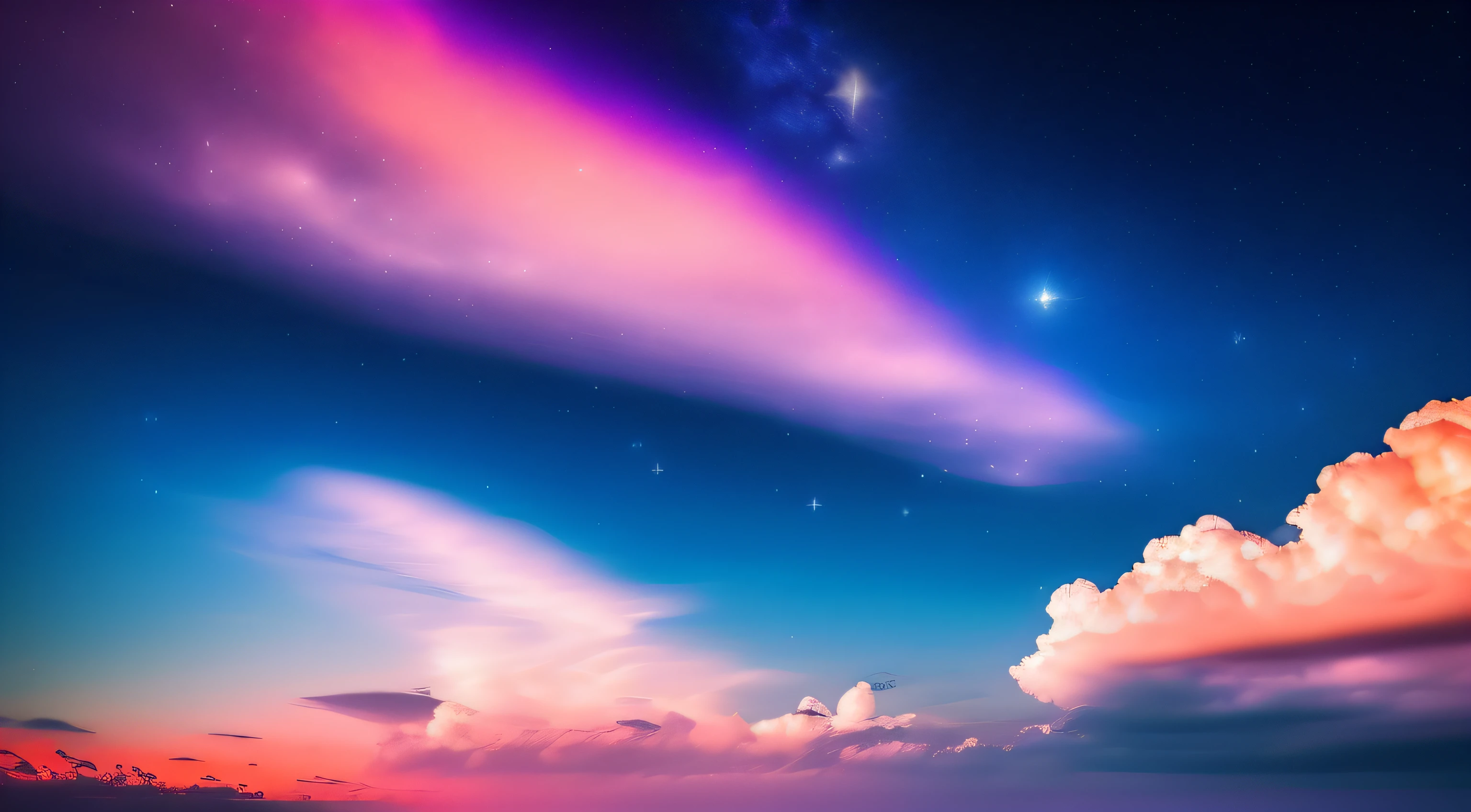 Skysky,kosmos,As estrelas,galactic,themoon,Colorful clouds