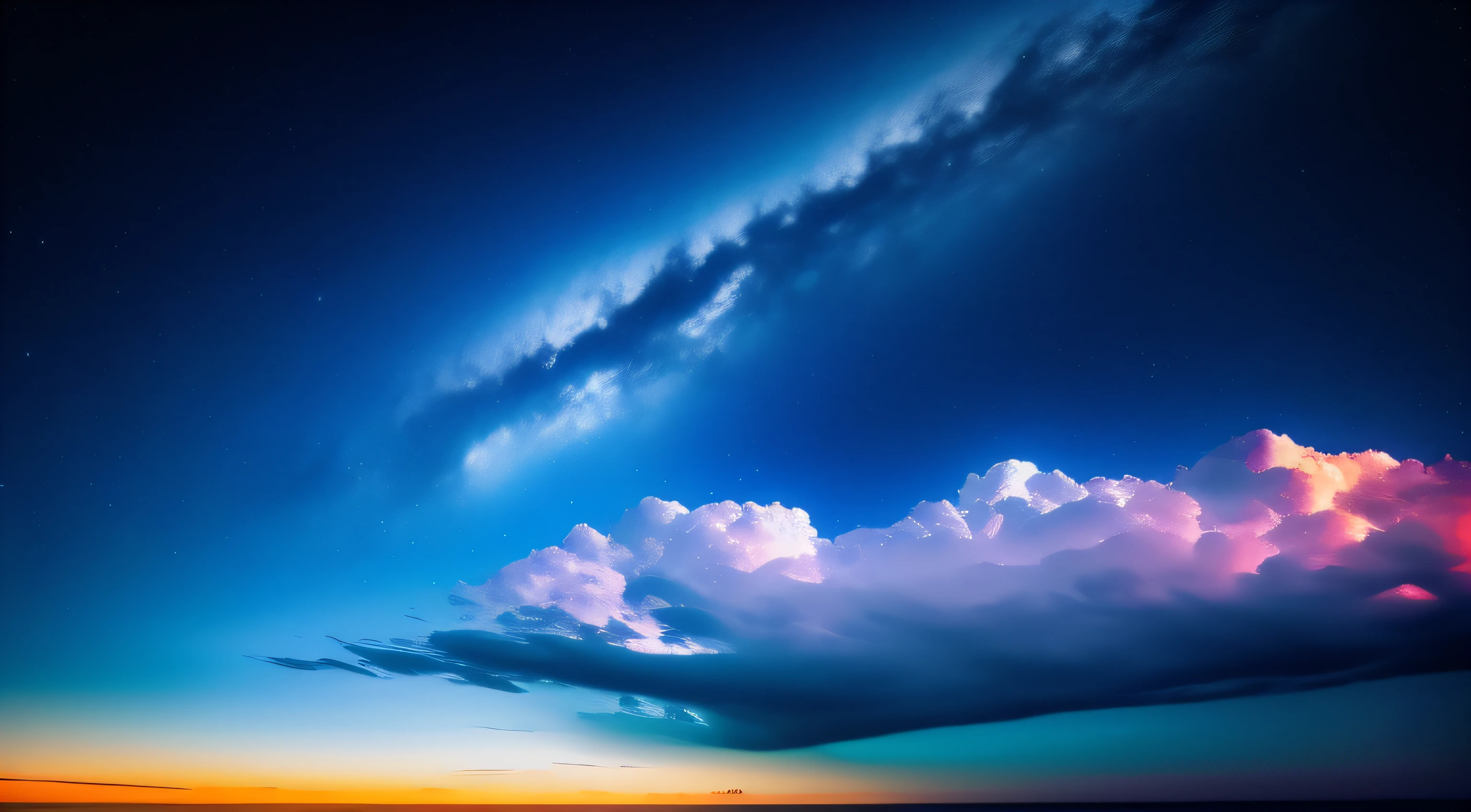 Skysky，kosmos，As estrelas，galactic，themoon，Colorful clouds