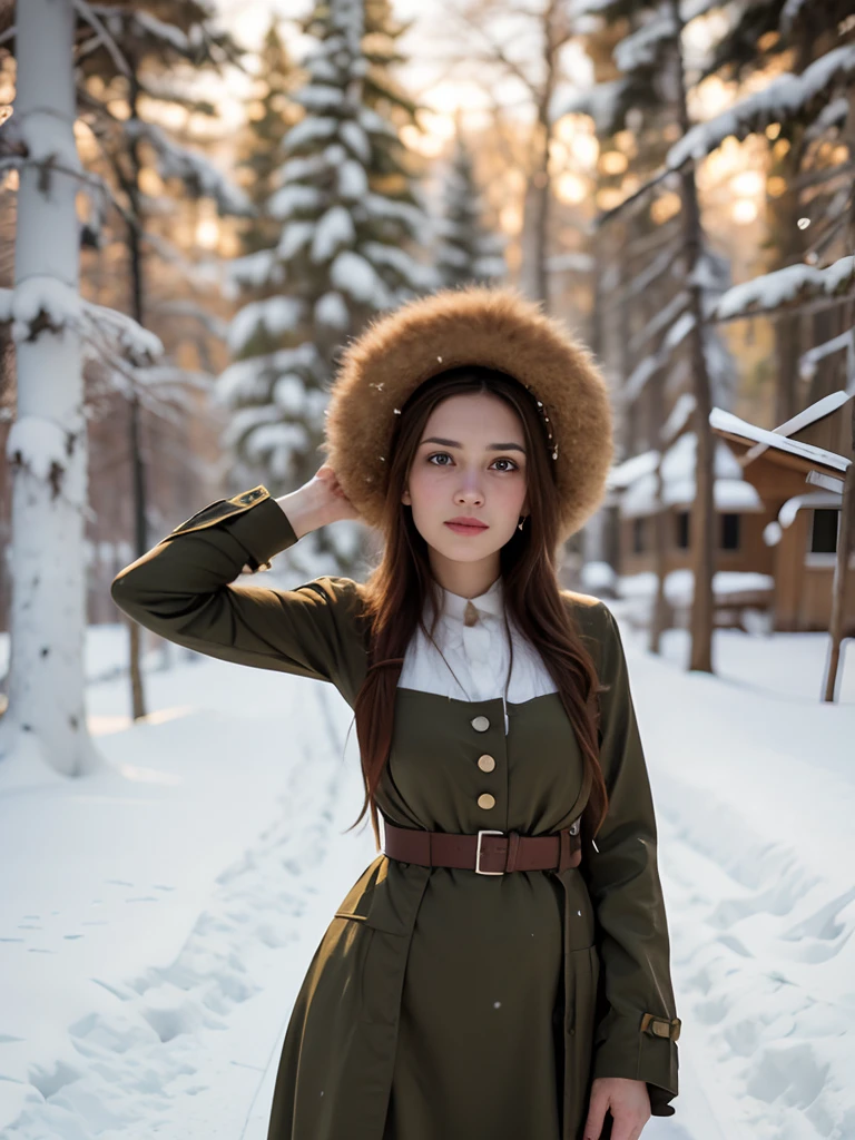 in nature, in the woods: style of paintings by Mikhail Nesterov