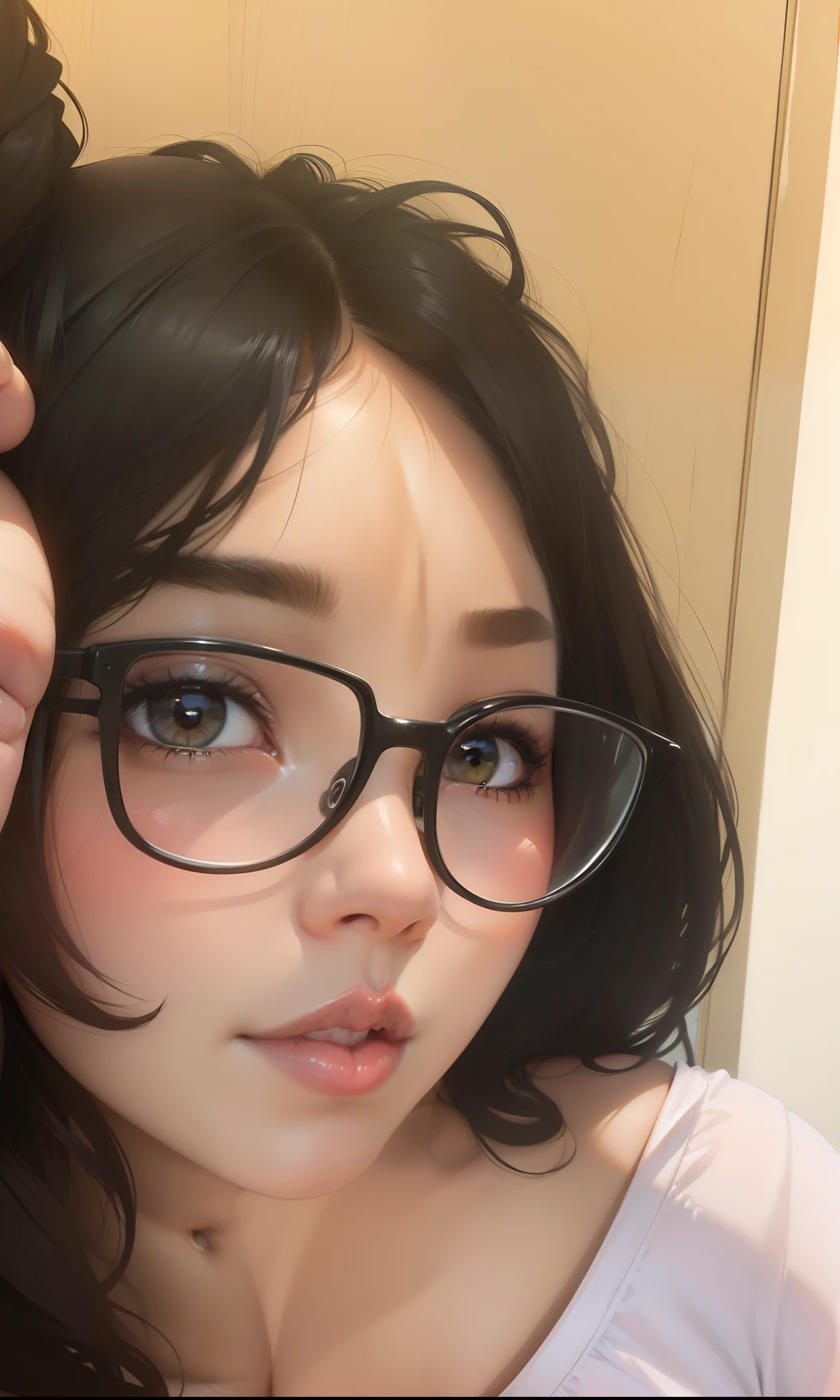Create a plump and sexy body with this face,Fully naked body with open thighs,Align her at the frame