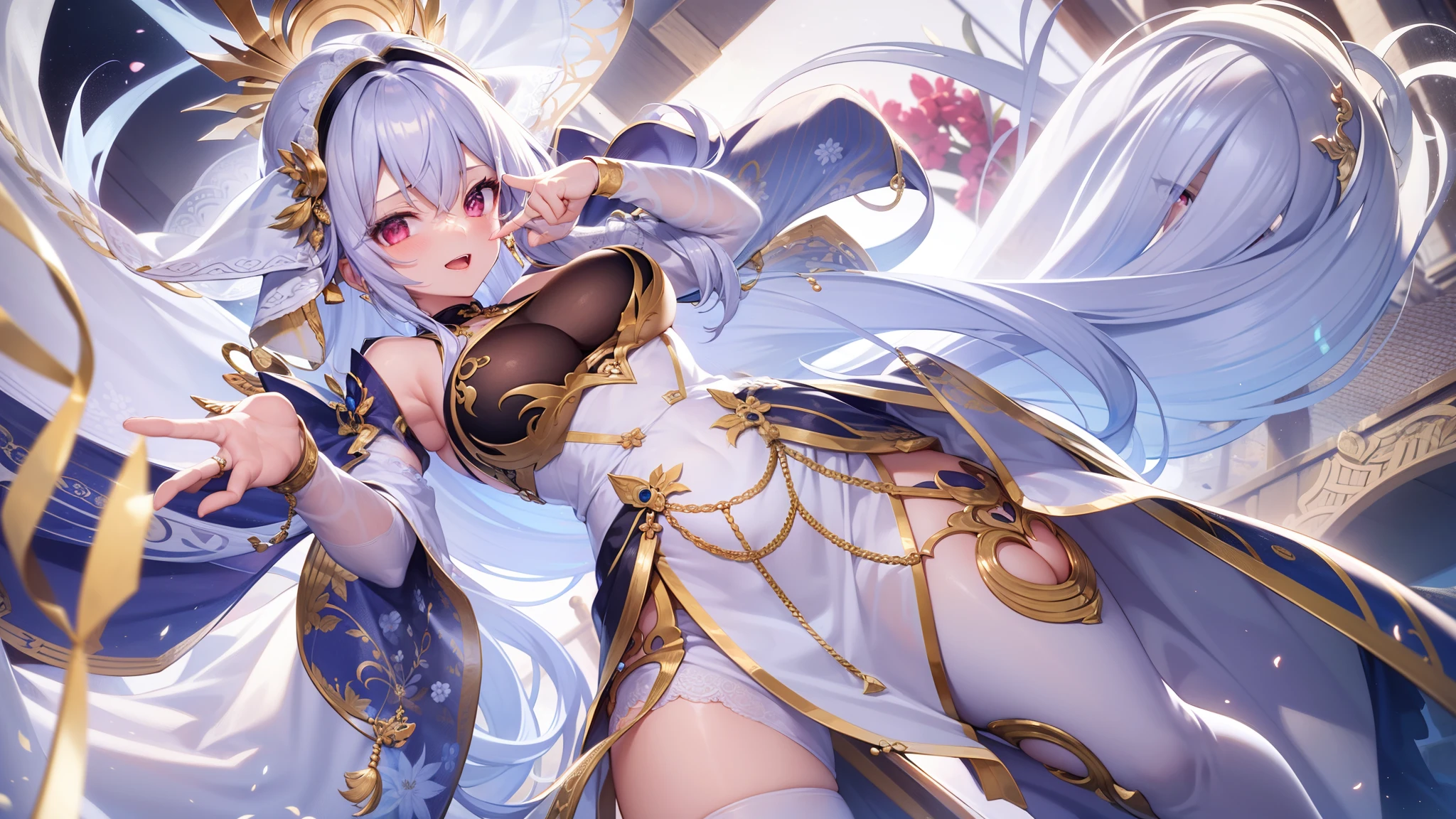 tmasterpiece, Best quality at best, 1girll, 独奏, long whitr hair, nedium breasts, looking at viewert, ssmile, By bangs,big cleavage breasts, hair adornments, red eyes, mitts, shift dresses,((4K,Masterpiece,Best quality)), beauitful face,Hair accessories,独奏,looking at viewert,ssmile,Shut your mouth,cparted lips,hair adornments,choker necklace,jewely,long whitr hair,耳Nipple Ring,Chinese outfit,ultra - detailed,The inserts are very delicate and beautiful,dynamic angle,floatking,美丽细致的眼睛,Detailed light,Large chest,爆乳,big assa,Floating hair,glowing light eyes,比基尼,Hood cloth,Lace lingerie big breasts,Blushlush,1个Giant Breast Girl,Lace lingerie big breasts,Lace lingerie big breasts,Kizi,Armpits,Blushlush,Hair between both eyes,long whitr hair,looking-at-viewer,Pink hair,独奏,separate,outstretched legs,Very long hair,1 rapariga,Silvery hair,The barefoot,Solitude,the feet,blue color eyes,long whitr hair,japanses clothes,looki at viewer,A sole,Toes,jewely,Lie down,Blushlush,ssmile,leges,hindquarters,On the back,and the tongue sticks out,the original god,holding a pudica pose, nogami, Head down, passionate pose,;Open mouth, Brace your hands on the ground,Pose behind you,holding a pudica pose,Harnes,
