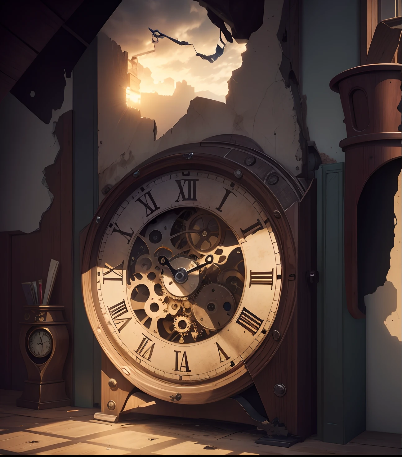 Broken wall clock