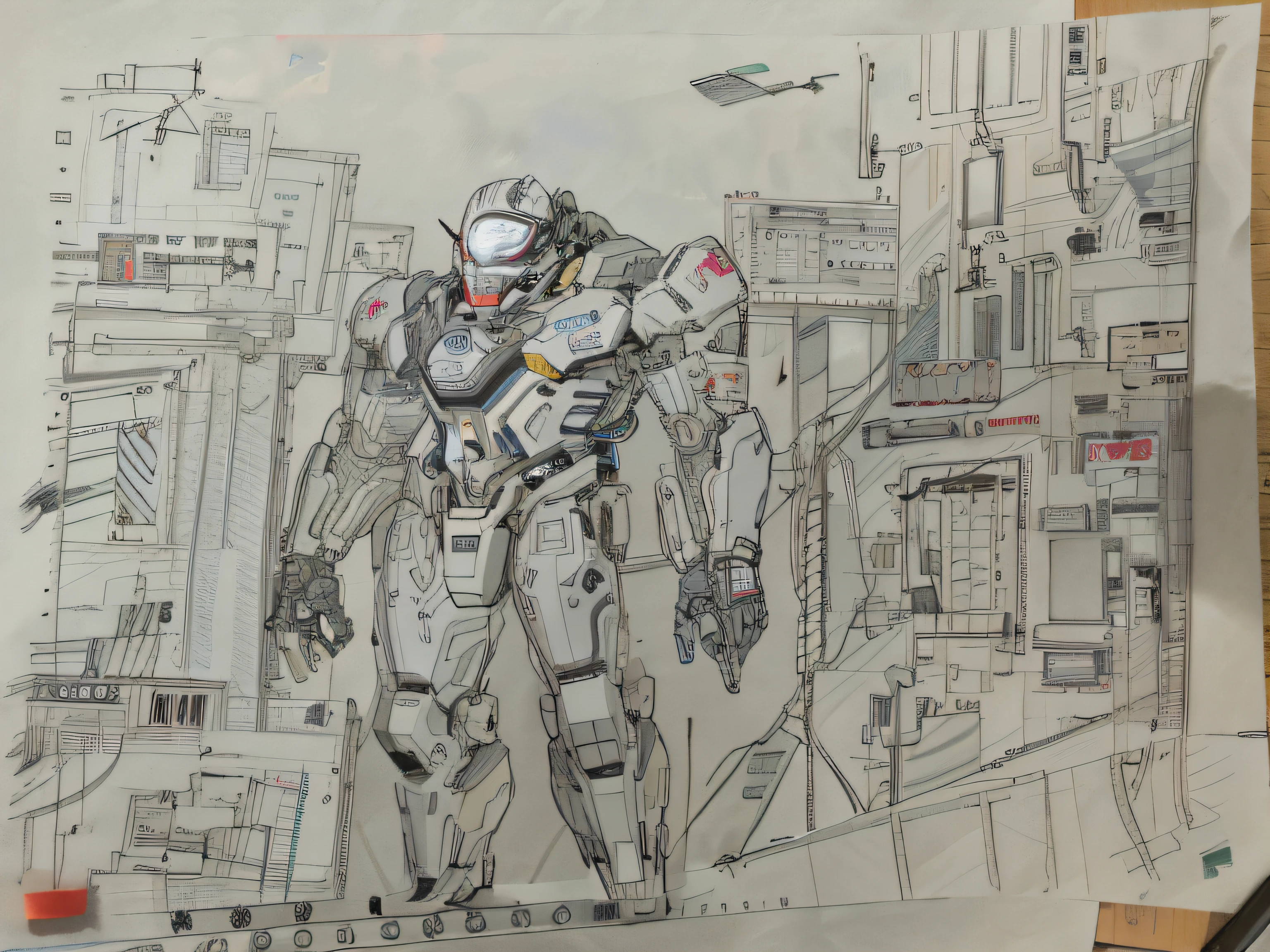 Line drawings are colored