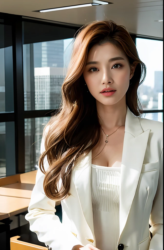 - [ ] photorealistic:1.37, masterpiece, best quality, raw photo, absurdres, uhd, 1girl, wavy hair, brown hair , looking at viewer, in the large meeting room of the office in the high tower office building in  Tokyo ,Tokyo tower,intricate detail, detailed background, detailed skin, pore, highres, hdr , presentation to ten men , beautiful model, soft light to the face,JP_MODELS , midium breasts, a 30 yo woman ,((white shirts,pants suits ))