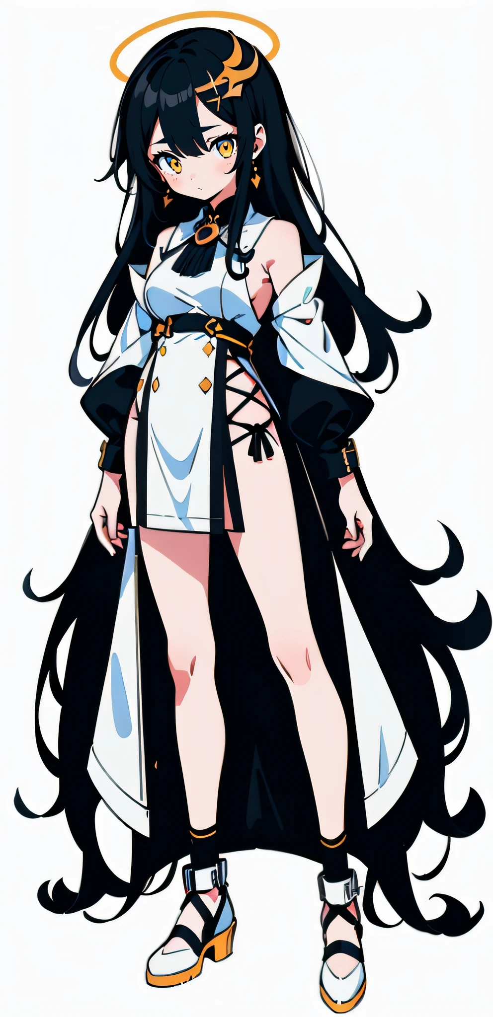 (((Female characters))),(((Kizi))),anime big breast, White background, Vertical painting, Character design, Pubic area is clear,hyper HD, Exquisite,full bodyesbian, shoe,((simple line)), Flat coating,((، simple)),Golden eyes