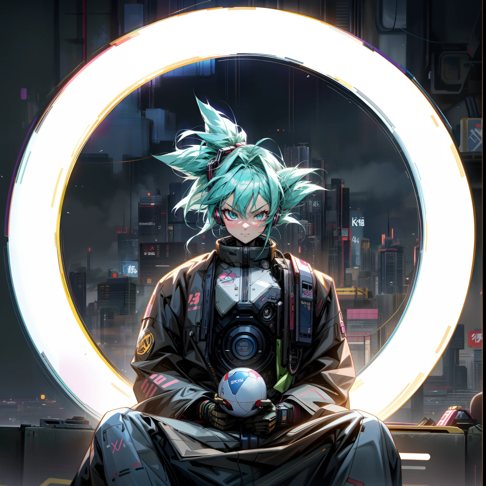 Anime characters sit in a circle,Holding a camera and a ball, Digital cyberpunk anime art, digitl cyberpunk - anime art, anime cyberpunk art, Badass anime 8 K, Best anime 4k konachan wallpaper, style of anime4 K, cyberpunk anime art, Anime art wallpaper 8 K, anime cyberpunk, Anime wallpaper 4K, Anime wallpaper 4 k, 4K anime wallpaper