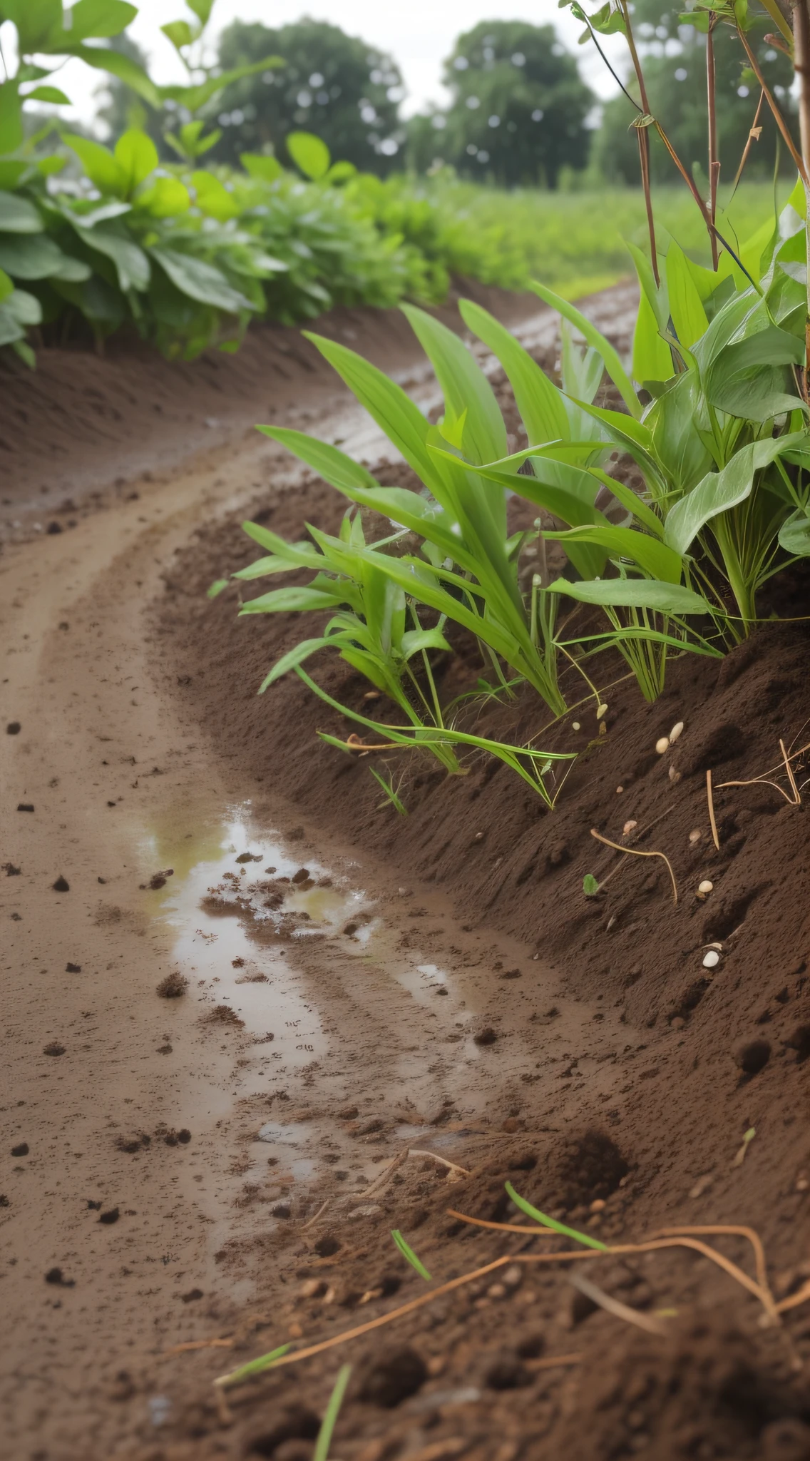 Feucht, humid, dirt, plants, seeds, seed in dirt, water, rain