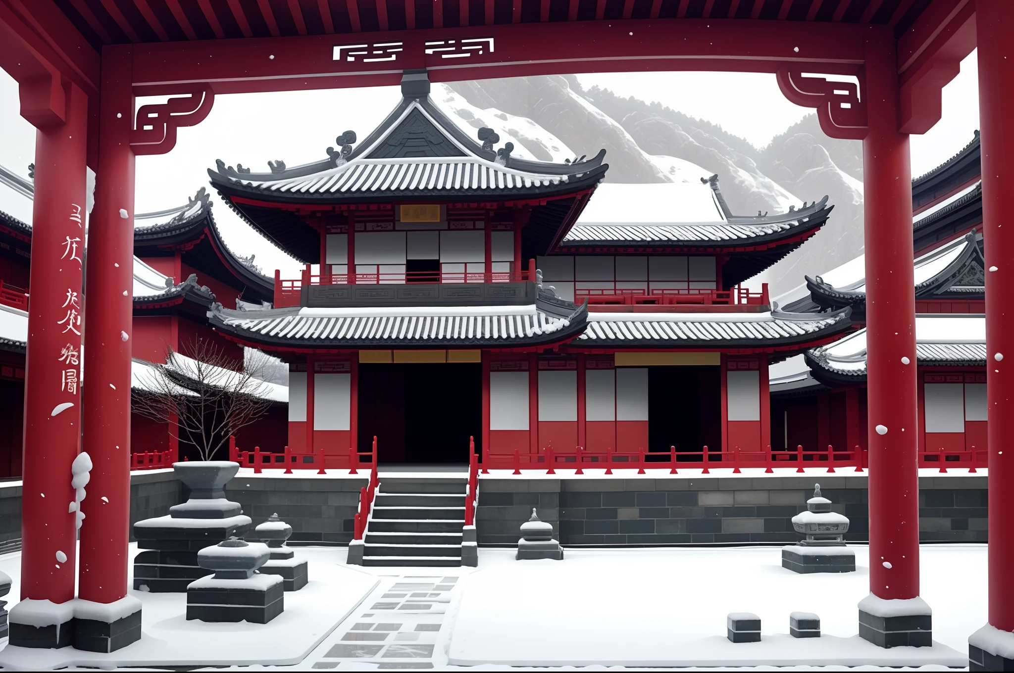 The main hall of ancient Chinese architecture,Ice and snow