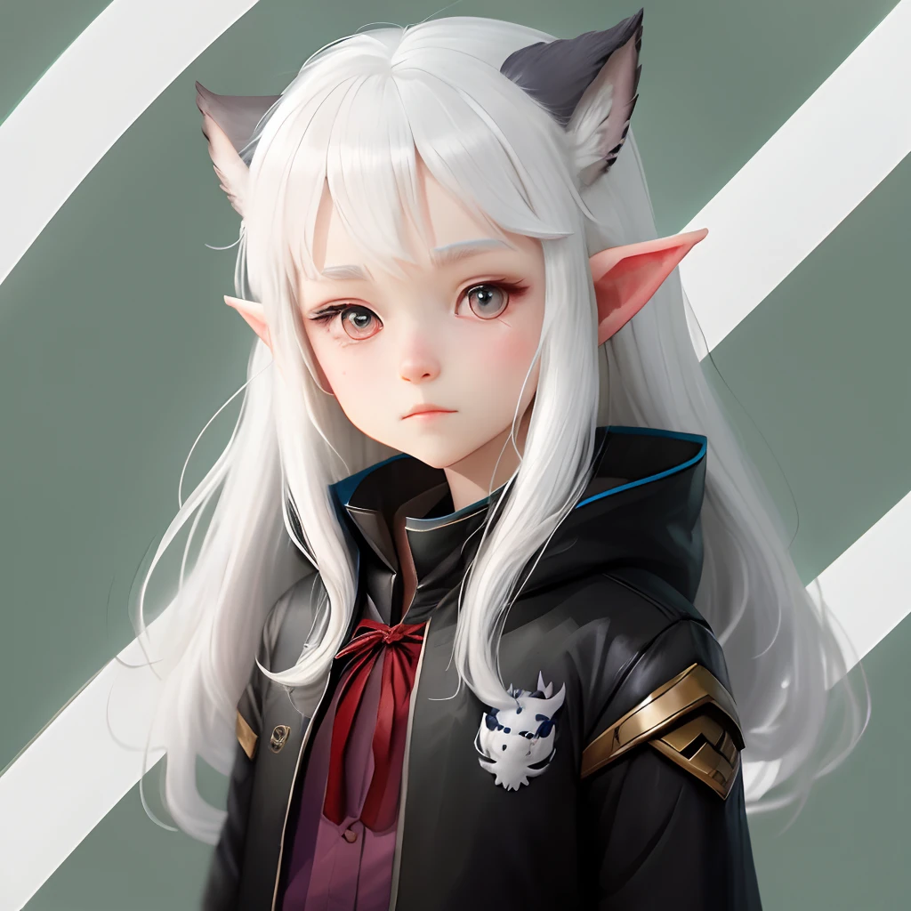 White-haired beast-eared loli
Two-dimensional avatar