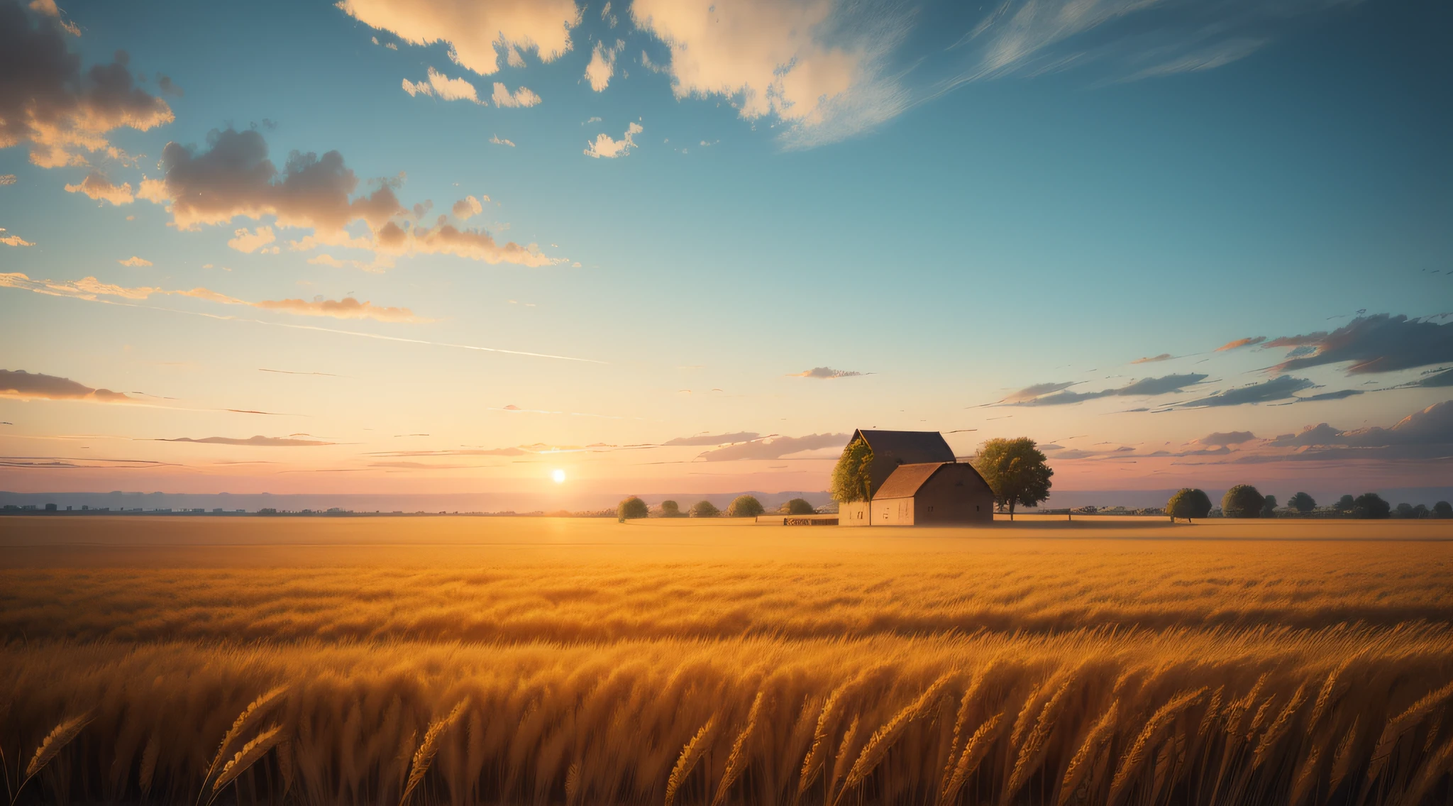 a place with a background wheat plantation