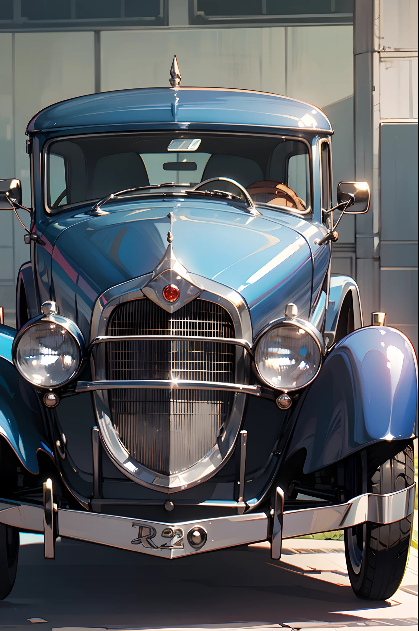 1920s silver car, ((super rrealista: 1.2)), Hi-Def, detallado, 8k, --auto --s2
