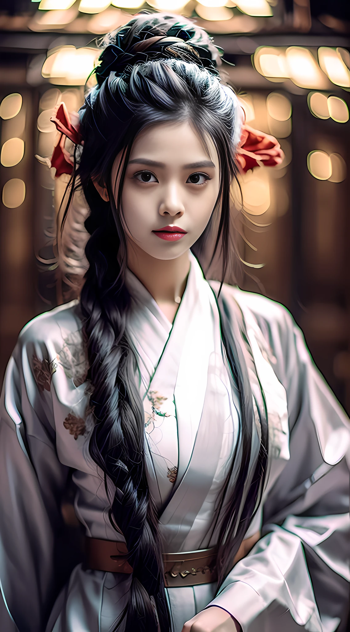 tmasterpiece,Best quality,wuxia 1girl,Light purple hanfu,the woods
