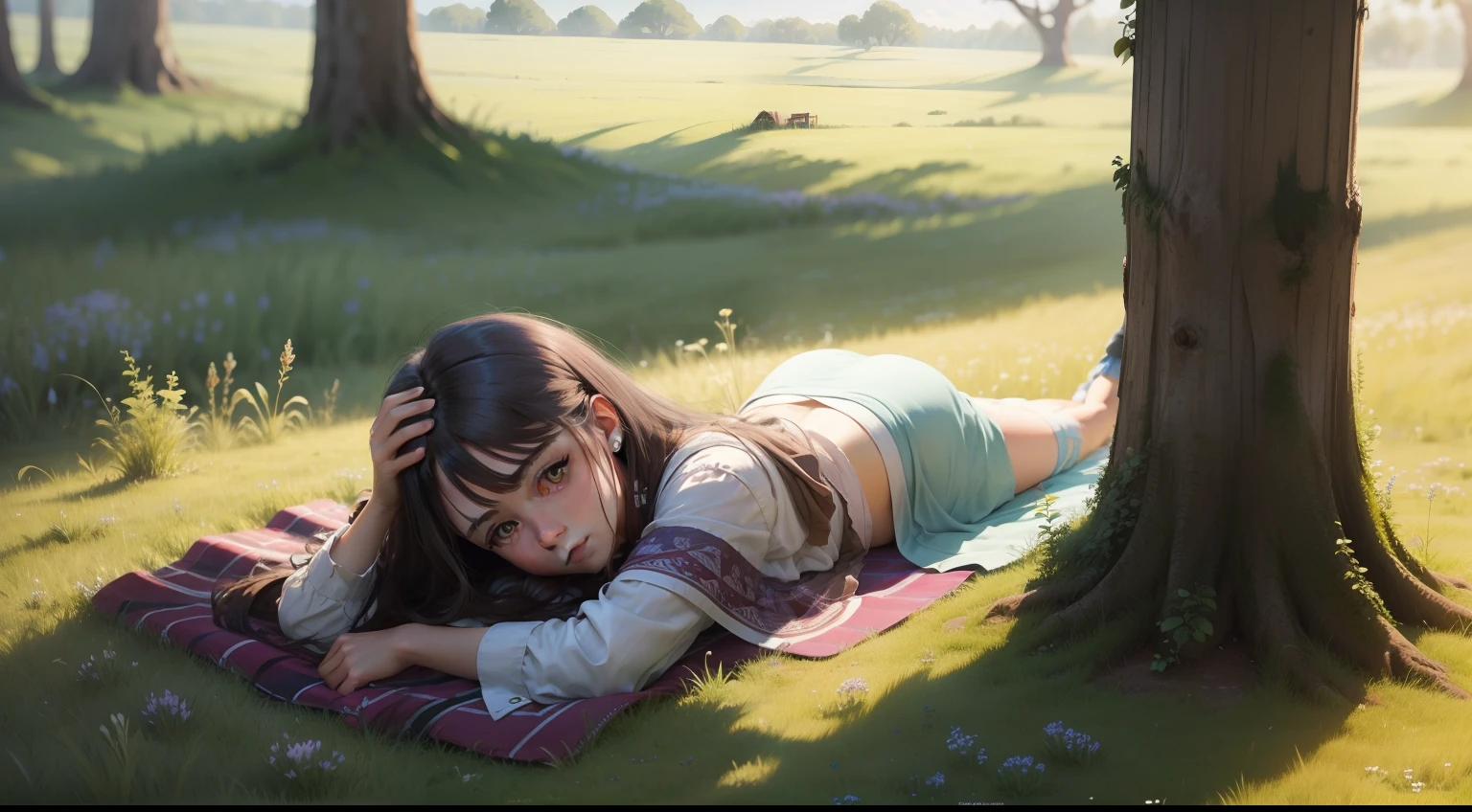 best quality,meadow,gibli,chill