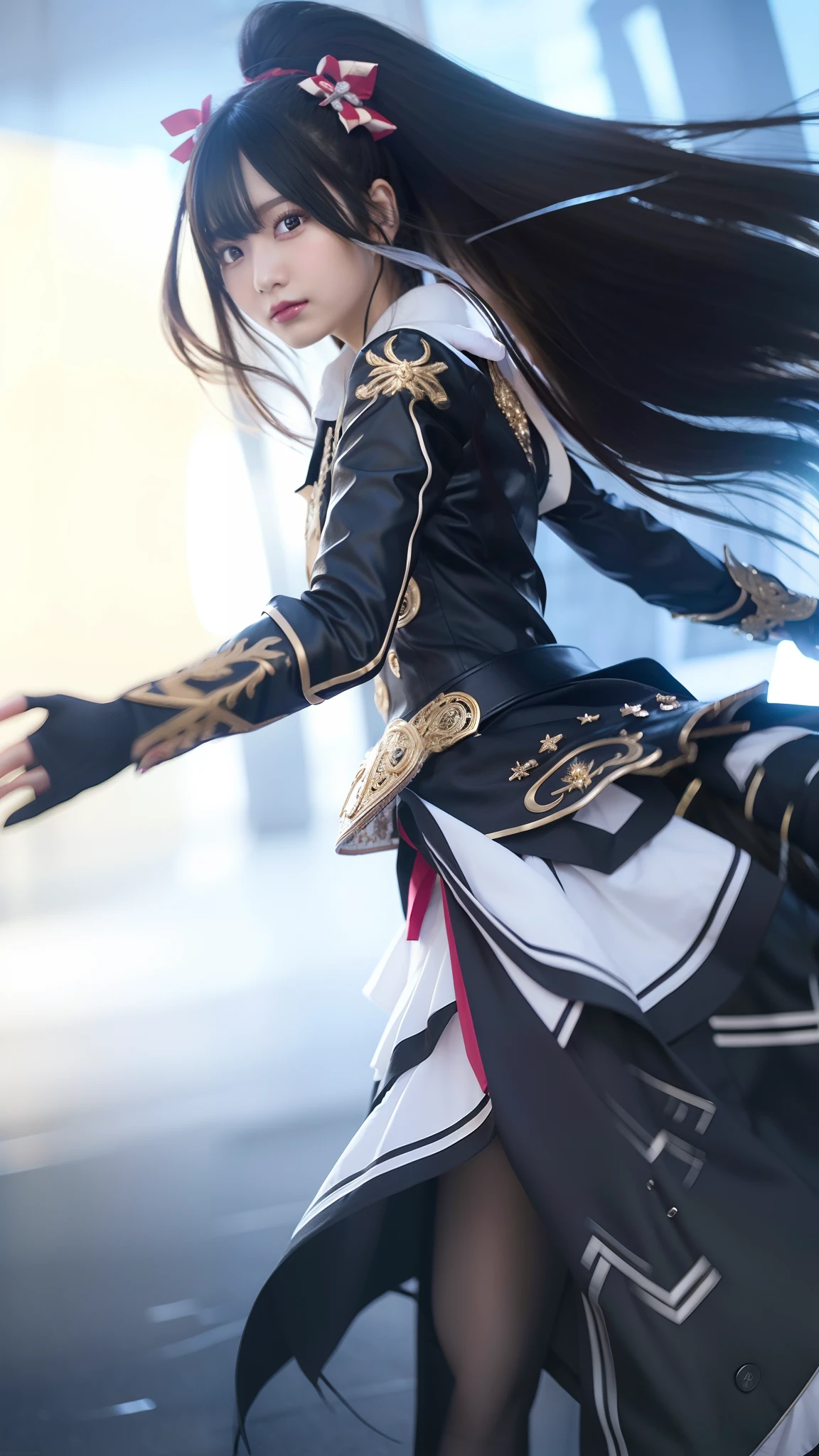 1 girl, long hair, black shine hair, ultra details, normal hand, normal fingers, ultra high res, 8k, realistic,