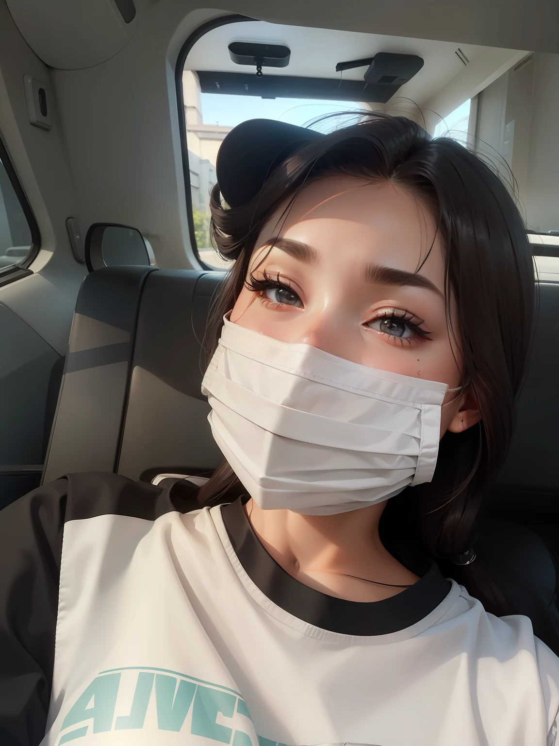 ((Best Quality, 8K, Masterpiece: 1.3)), (Japanese Cap: 1.3), Focus: 1.2, Perfect Body Beauty: 1.4, Buttocks: 1.2, (Layered Haircut: 1.2)), (Dark Street: 1.3), Highly Detailed Face and Skin Texture, Fine Eyes, Double Eyelids, Whitened Skin, Long Hair, (Round Face: 1.5), (Short Sleeves, Shorts: 1.6)
