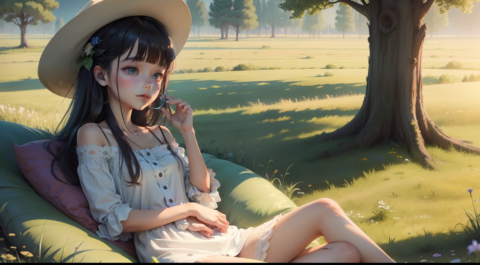 best quality,meadow,gibli,chill music