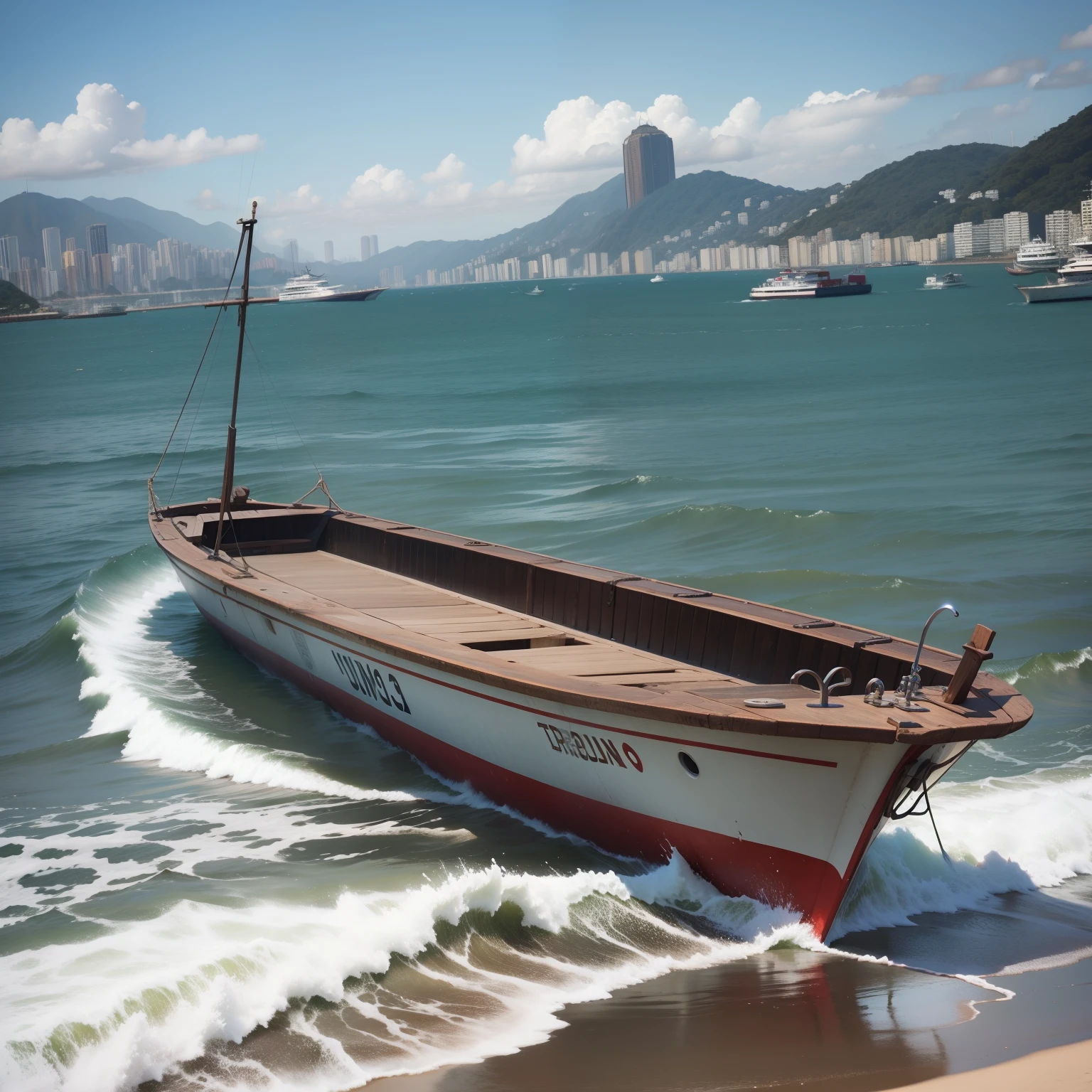 Um barco num rio tranquilo