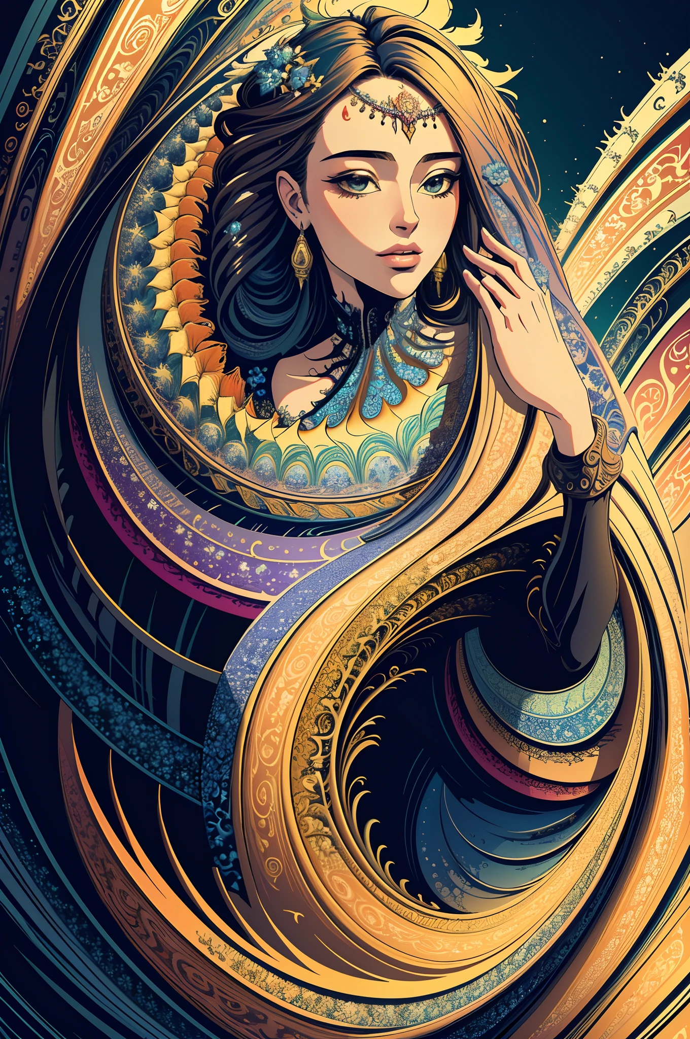 (masterpiece, top quality, best quality, official art, beautiful and aesthetic:1.2), (1girl), extreme detailed,(fractal art:1.3),colorful,highest detailed