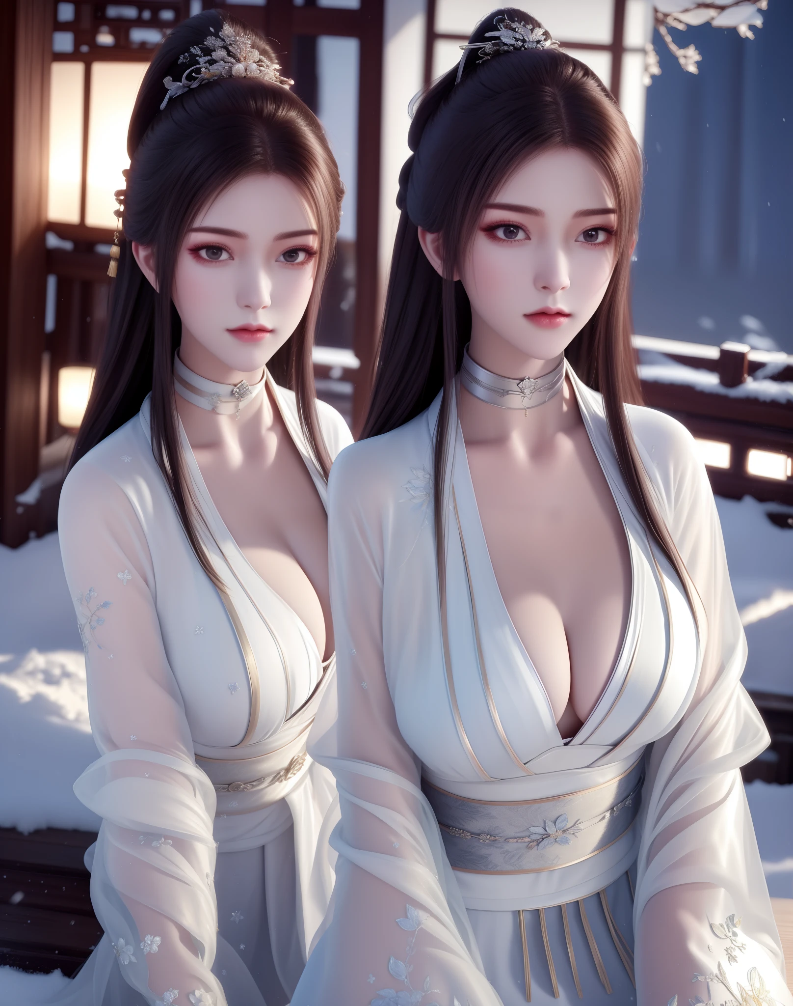 best qualtiy, tmasterpiece, A high resolution, (((1girl))), Ancient Chinese battlefield background,Metal armor, metalcollar, hair adornments, choker necklace, jewely, beautiful face, upon_body, Tyndall effect, realisticlying, dark studio, edge lit, twotonelighting, (highdetailskin:1.2), 8K UHD, digital SLR camera, gentle illumination, high high quality, Volumetriclighting, Frankness, photore, A high resolution, 4k, 8k, bokeh,Silver-white bikini armor,Embroidered phoenix on the chest,metal breastplate,tight-fitting,pony tails,Bare arms,Exposing the abdomen,arma,Short wrist guards,stocklings