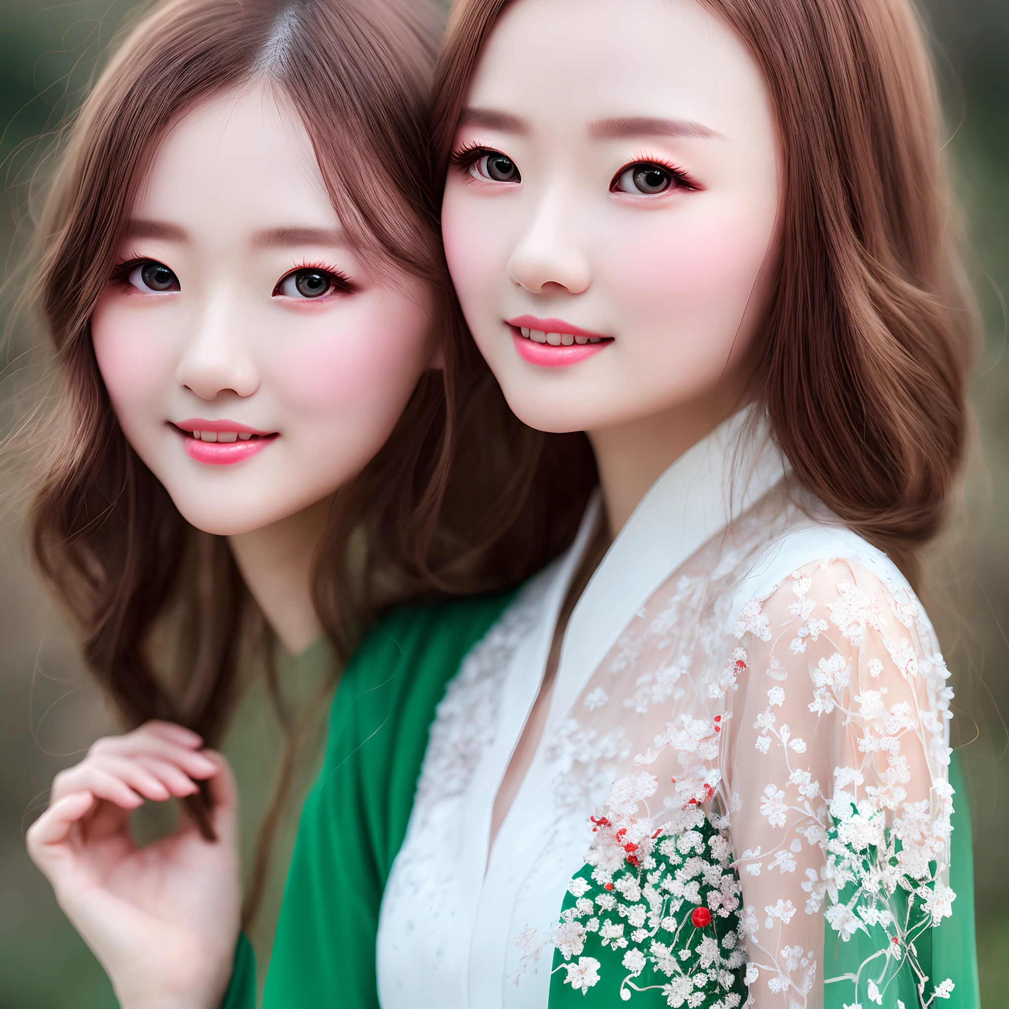 There is a girl in a green dress, plum blossoms, palaces, oriental architecture ray tracing, {best quality}, {{masterpiece}}, extremely detailed 8K wallpaper, {an extremely delicate and beautiful}, colorful, intricately detailed, Realistic, real, camera quality, (detailed depiction of clothes), cool white skin, (detailed depiction of blush), 1080p, sun, soft cuteness, smooth light silver hair, messy beauty, lighting, broken feeling, bright and silky skin , 3D stereoscopic, masterpiece, best quality, super fine illustration, beautiful eyes, very fine light, fine glow, very fine 8K CG wallpaper, peach eyes, red pupils, an extremely delicate and beautiful girl, 8k Wallpaper, best quality, full body close-up, white long dress, luxurious silky bright red chiffon floodlight (magic, glitter, ultra-thin, soft,) Hanfu