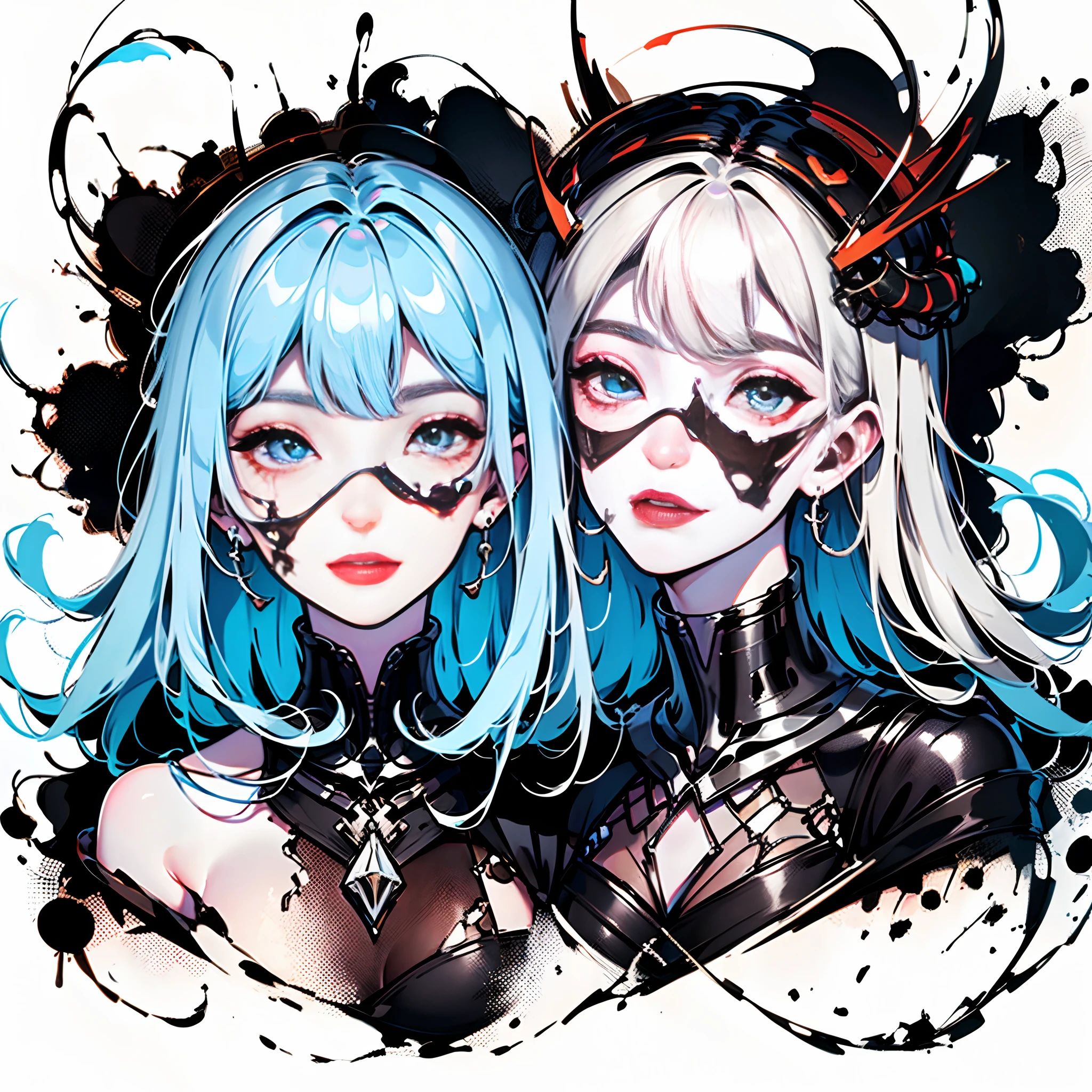 [(white background:1.4)::5], [(transparent background:1.3)::5],
\\
masterpiece,best quality,extremely detailed CG unity 8k wallpaper,white hair,long_hair,hair glass flower,Cyan eyes,small breasts,ink and wash painting,blue theme,trench_coat,glass land,1girl,flat shading,upper body,bare shoulders,hidden hands,beautiful eyes,full body,sitting,