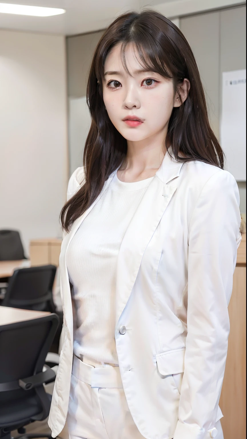 - [ ] photorealistic:1.37, masterpiece, best quality, raw photo, absurdres, uhd, 1girl, wavy hair, brown hair , looking at viewer, in the large meeting room of the office in the high tower office building in  Tokyo ,Tokyo tower,intricate detail, detailed background, detailed skin, pore, highres, hdr , presentation to ten men , beautiful model, soft light to the face,JP_MODELS , midium breasts, a 30 yo woman ,((white shirts,pants suits ))