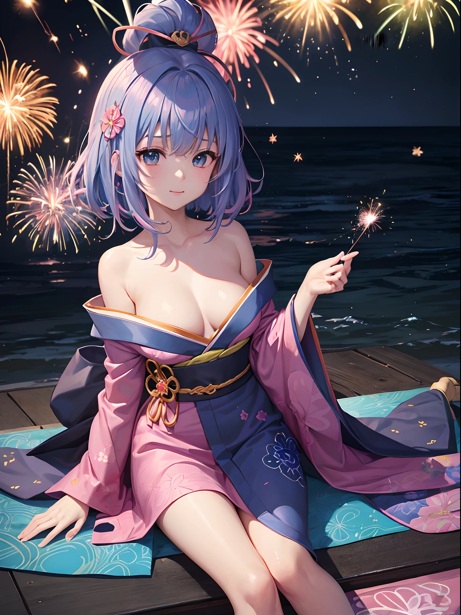 Dark Magician Girl、MKSKS style、1 persons、(highly detailed back ground:1.0)、(highly detailed back ground:1.0)、masterpiece、top-quality、超A high resolution、in 8K、full bodyesbian、(1/2 pink and 1/2 Light blue hair、rainbow-colored hair)、(A detailed eye、Blue eyes)、Laughing、(Rainbow pattern kimono、1/2 pink and 1/2 Light blue kimono)、Detailed skin、(Fireworks Festival:1.2、sparklers:1.2)、the beach、natta、dynamic ungle、wakame、wakame、wakame、wakame、wakame、wakame、wakame、wakame、wakame、wakame、wakame、wakame、wakame、wakame、wakame、wakame、wakame、wakame、wakame、wakame、wakame、wakame、wakame、wakame、wakame --auto