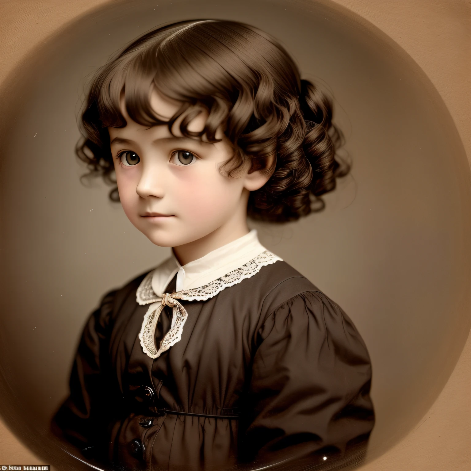 1872, Elsie is a girl of 8 , thin, brown hair, beautiful black eyes, crisp and short curls covering the whole of her small head, her eyes bright and quick.