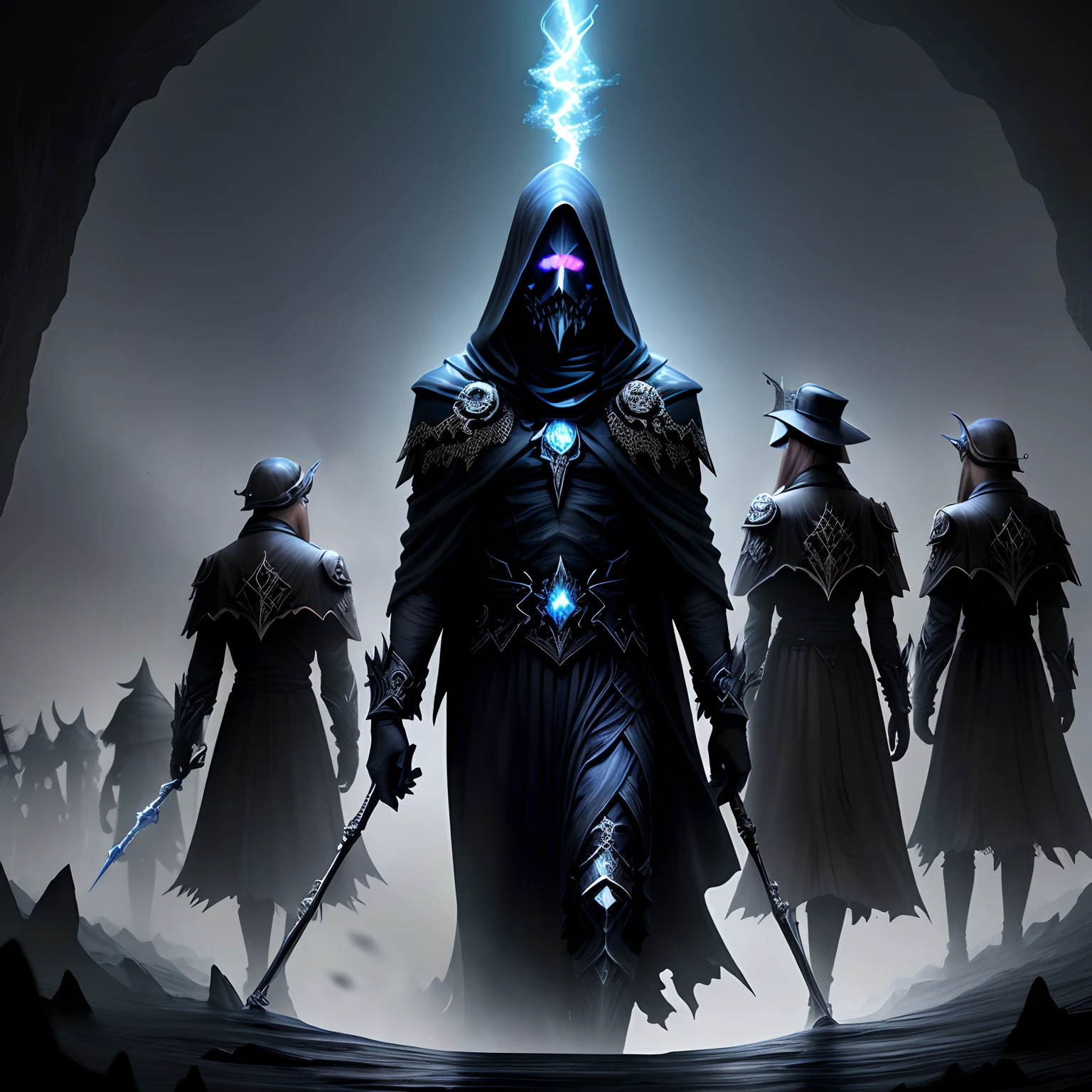 Dark messengers from the abyss，There is God's taboo pollution，The leader is the Dark Abyss Messenger Group，Scepter in hand