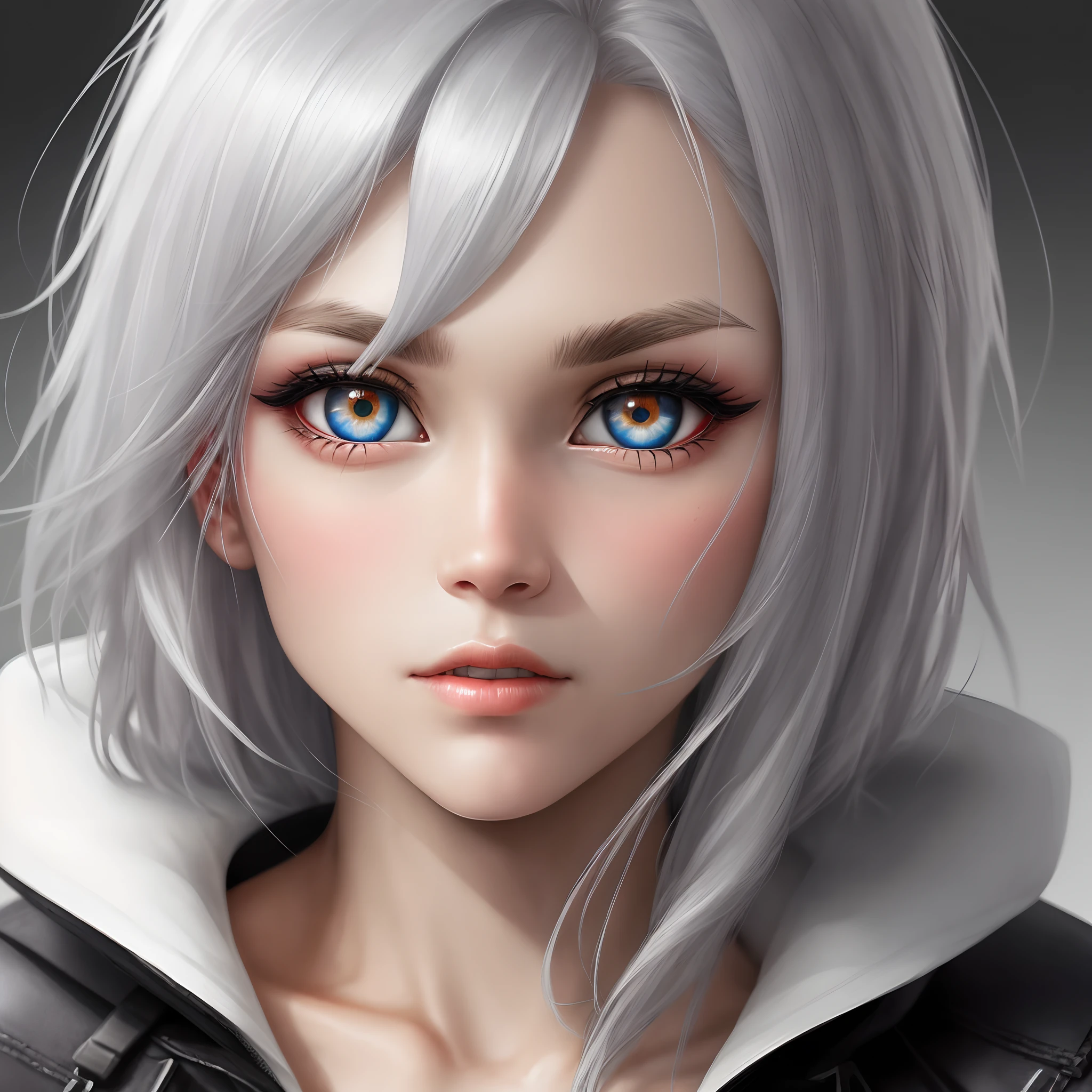 Silver-haired male heterogeneous pupils