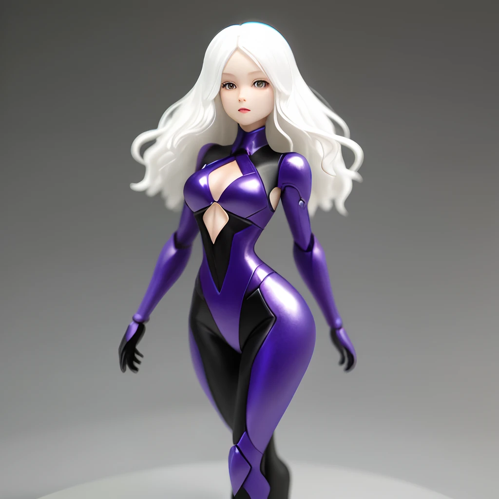 with a good figure,White hair,The purple