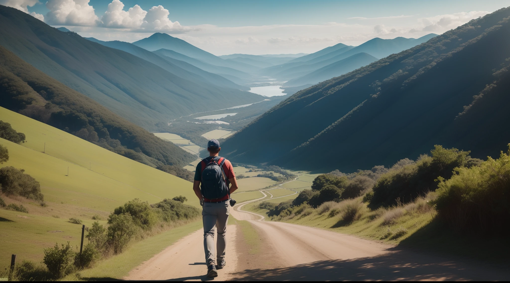 Homem, homem decente, decency, bem vestido, homem do campo, rural, Trousers, long pants, Paisagem, Natureza, montanhas, Caminhos, Caminho, Path to Heaven, palmeiras, soio, sozinho, caminho reto, vista natural, divino, nuvens, nuvem, heavens, heaven, heaven, sol, detailed sky, caminho rumo a, Costas, Manly man, viril, vigoroso, forte, bem vestido, decente, andar, correr, Caminho, caminho da beleza, Life trajectory, Natureza,  lugar lindo, paradis, de Costas, Indo, heaven, Deus, heavens, Natureza, Natureza, floresta, florestas, river, rivers, beauty, caminho reto, Towards the Heavens, celestial, olhando o caminho reto, rumo fotorrealismo, fotorrealista, Ultra HD |, 4k, texturas detalhadas, cores futuristas, cores detalhadas, contraste realista, contraste detalhado, sombras detalhadas, sombras realistas, alta resolução, 8k, nitidez realistas, nitidez detalhada,