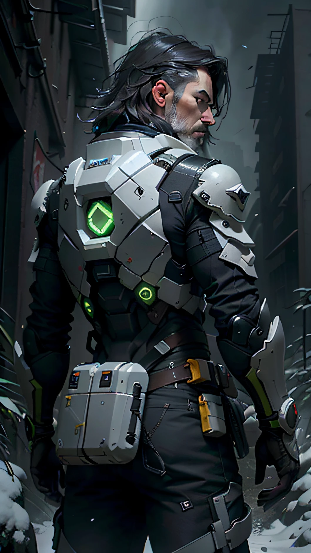((best qualtiy)), ((tmasterpiece)), 3D,Ice apocalypse,The environment is glacial,The background stands out,overcast day,A person lives alone,of a guy,Only the back of the character is displayed,The environment is harsh,HDR(HighDynamicRange),Ray traching,NVIDIA RTX,Hyper-Resolution,Unreal 5,sub surface scattering,PBR textures,Post-processing,Anisotropic filtering,depth of fields,Maximum clarity and sharpness,Many-Layer Textures,Albedo e mapas Speculares,Surface Coloring,Accurately simulate light-material interactions,perfectly proportions,rendering by octane,twotonelighting,Low ISO,White balance,trichotomy,Wide aperture,8K RAW,High-Efficiency Sub-Pixel,sub-pixel convolution,Luminous Particle,