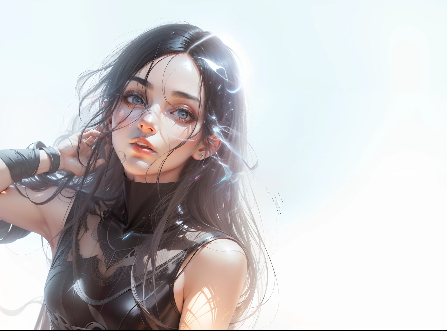 black hair, Surrealism, Cubist Futurism, Conceptual art, Conceptual art, Conceptual art, Conceptual art, Conceptual art, god rays, glowing light, 8k, masterpiece, textured skin