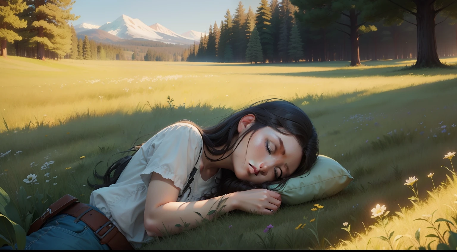 sleeping on the meadow