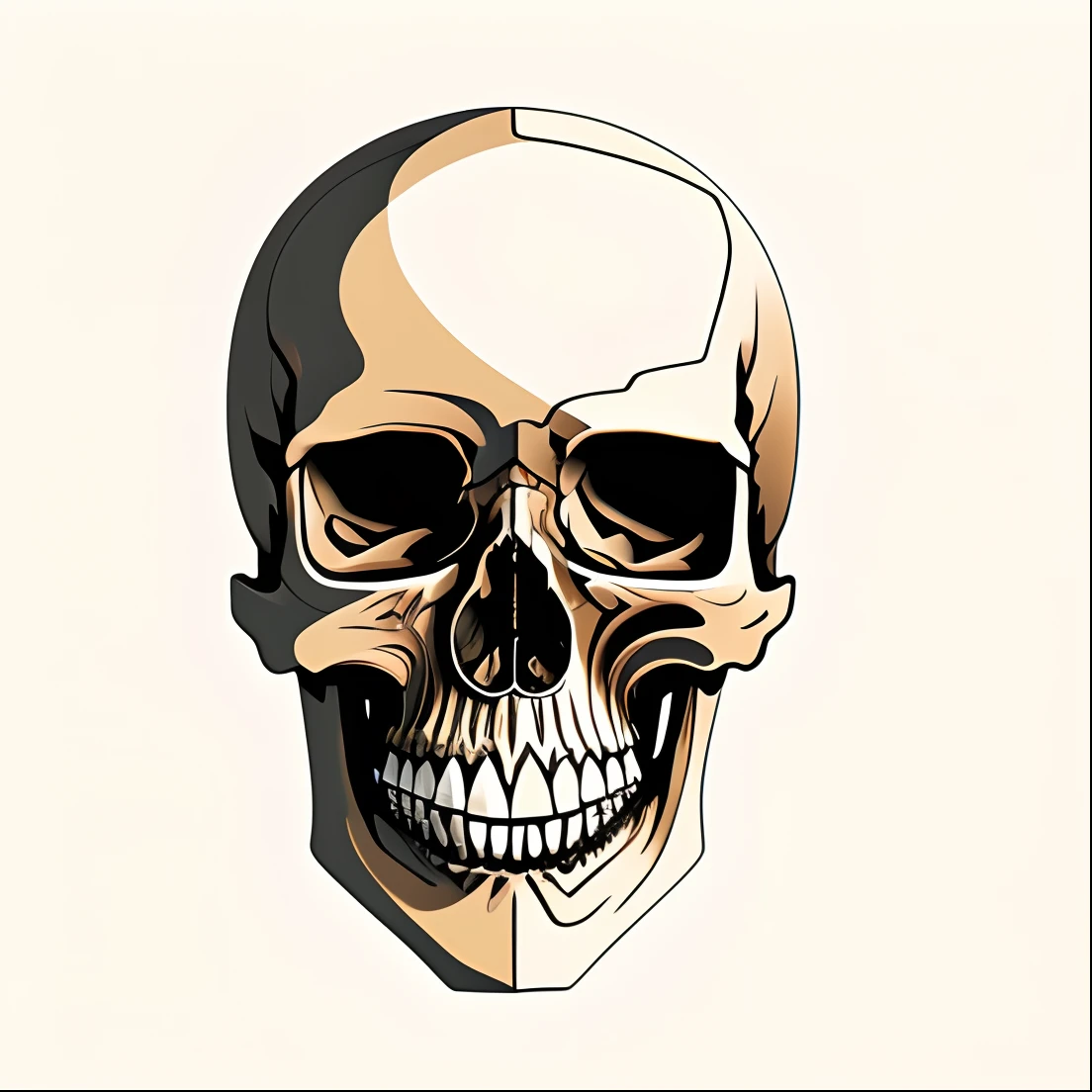 a closeup of a skull with a broken jaw and an absent jaw, skull protruding from face, Human skull, skull head, skull like, skull face, desenho de uma caveira, morphing skulls, skeleton face symmetrical face, the head of the man is a skull, ((skull)), half skull face, face do esqueleto, caveira