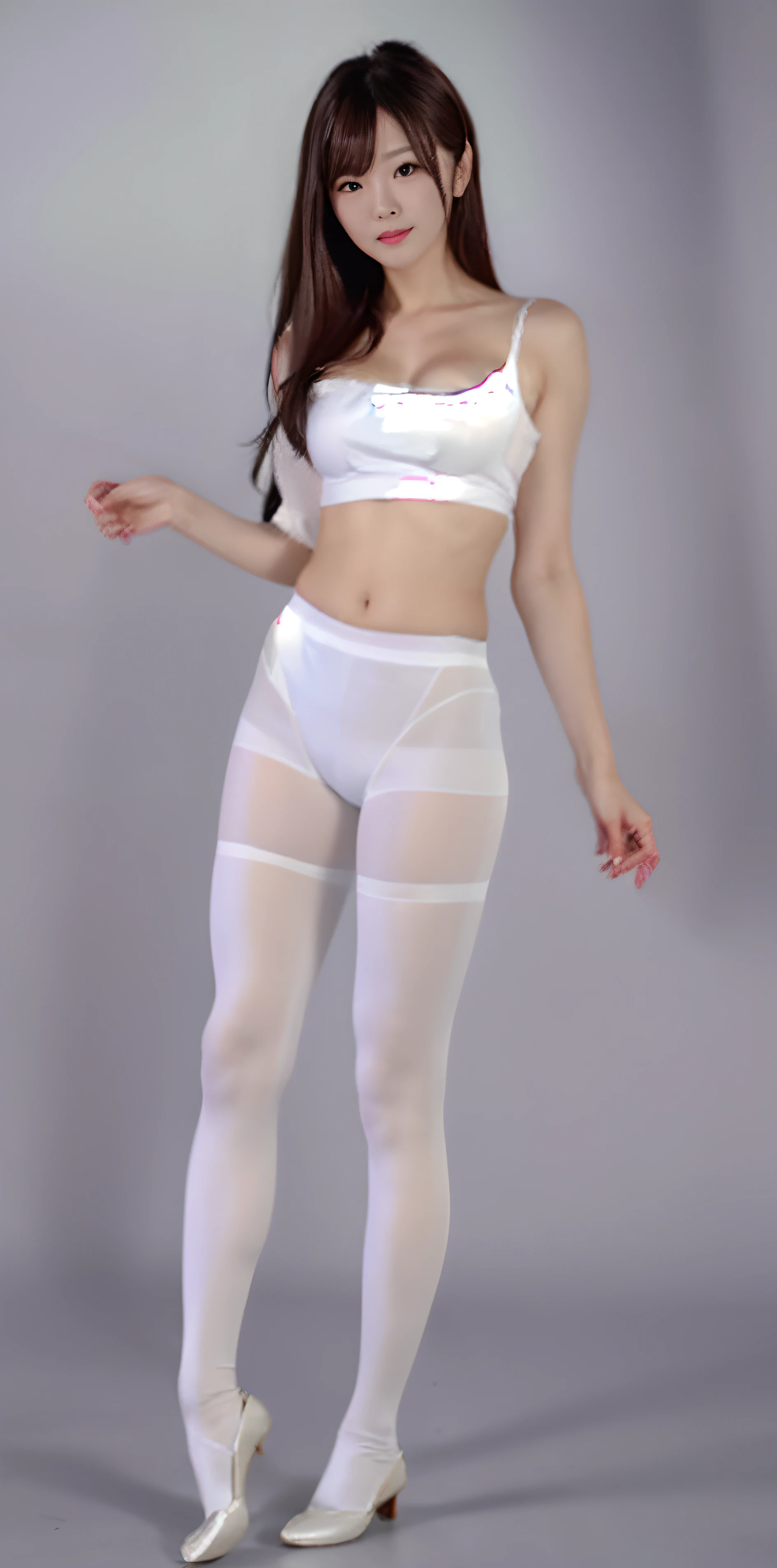 A royal sister,White dance pantyhose。without wearing shoes