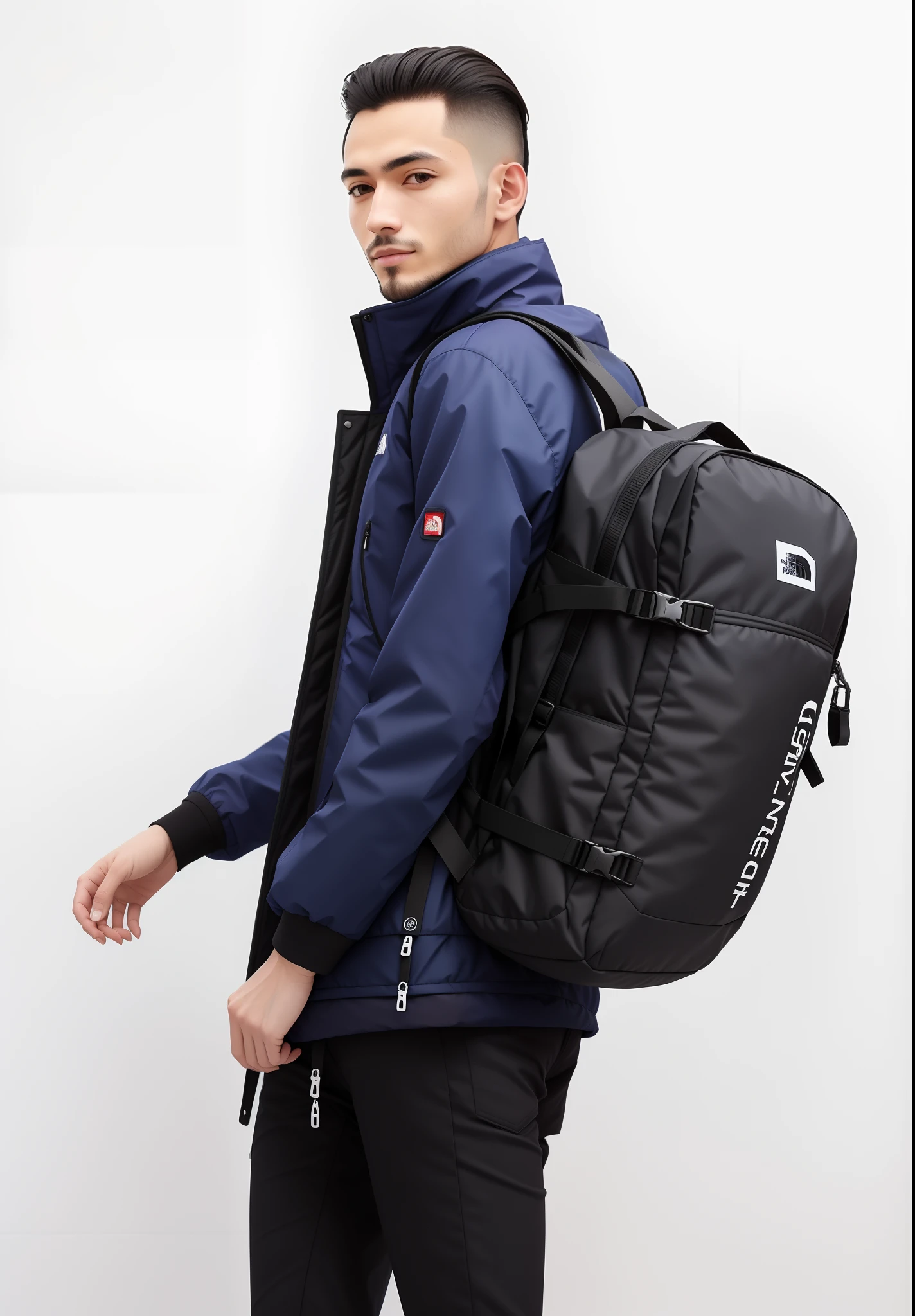 A mochila North Face Jester, um homem usando uma mochila, uma mochila, com uma mochila, mochila, o homem tem uma mochila, um homem vestindo uma jaqueta preta, rear facing, Foto de perfil, obra de arte, Fotografia de paisagem, tiro frontal, instagram post, Pack, foto do instagram, carregando um saco de selim, Sacos, Retrocesso