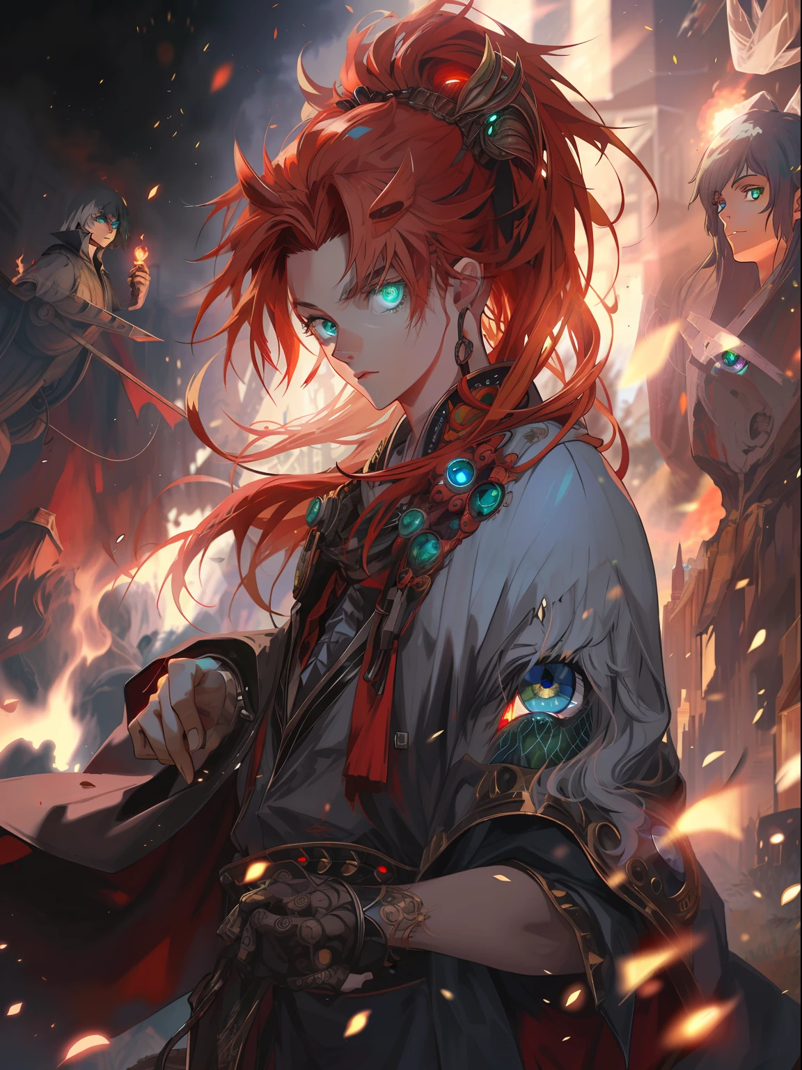 greene eyes,glowing light eyes,Green pupils,Detailed eyes