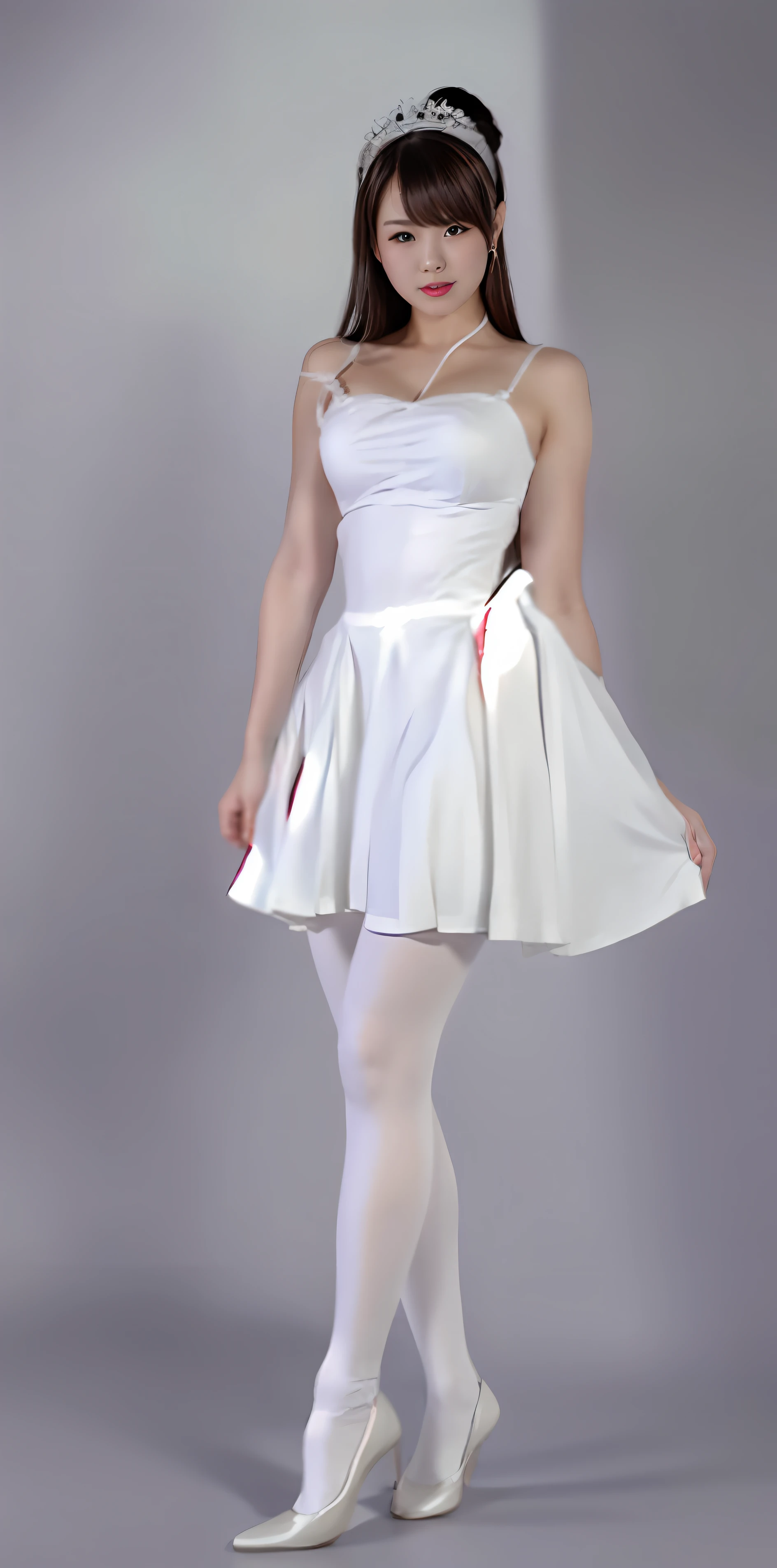 A royal sister,White dance pantyhose。without wearing shoes,Physical coordination,Super detail,Anatomically correct,ccurate