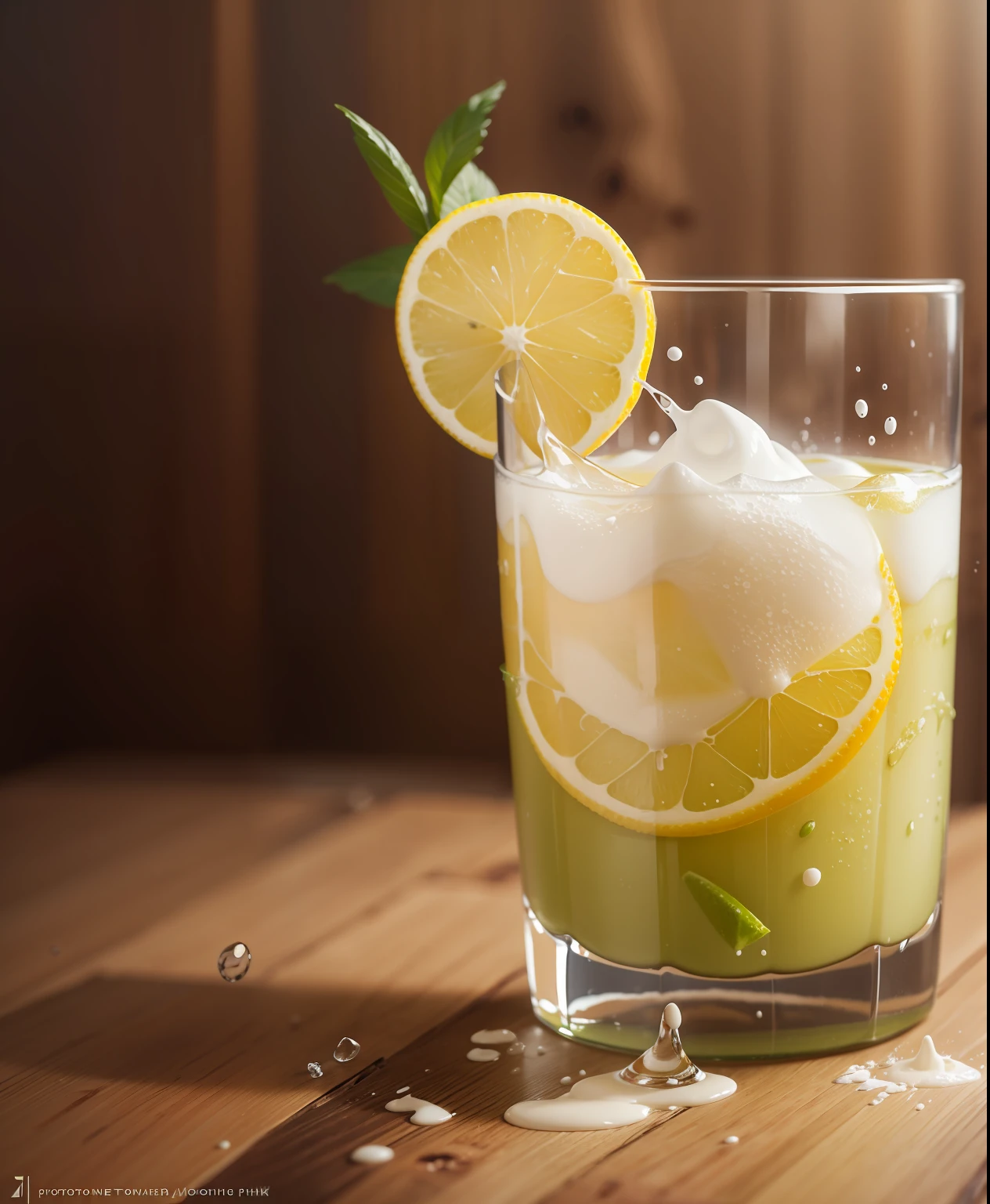 no background, milk splashes into a glass of Caipirinha Stwobarry, photorealistic, photorealism, amazing food photography, 4k food photography, 4k food photography, high speed photography, slow motion, ultra high speed photography, food photography photography