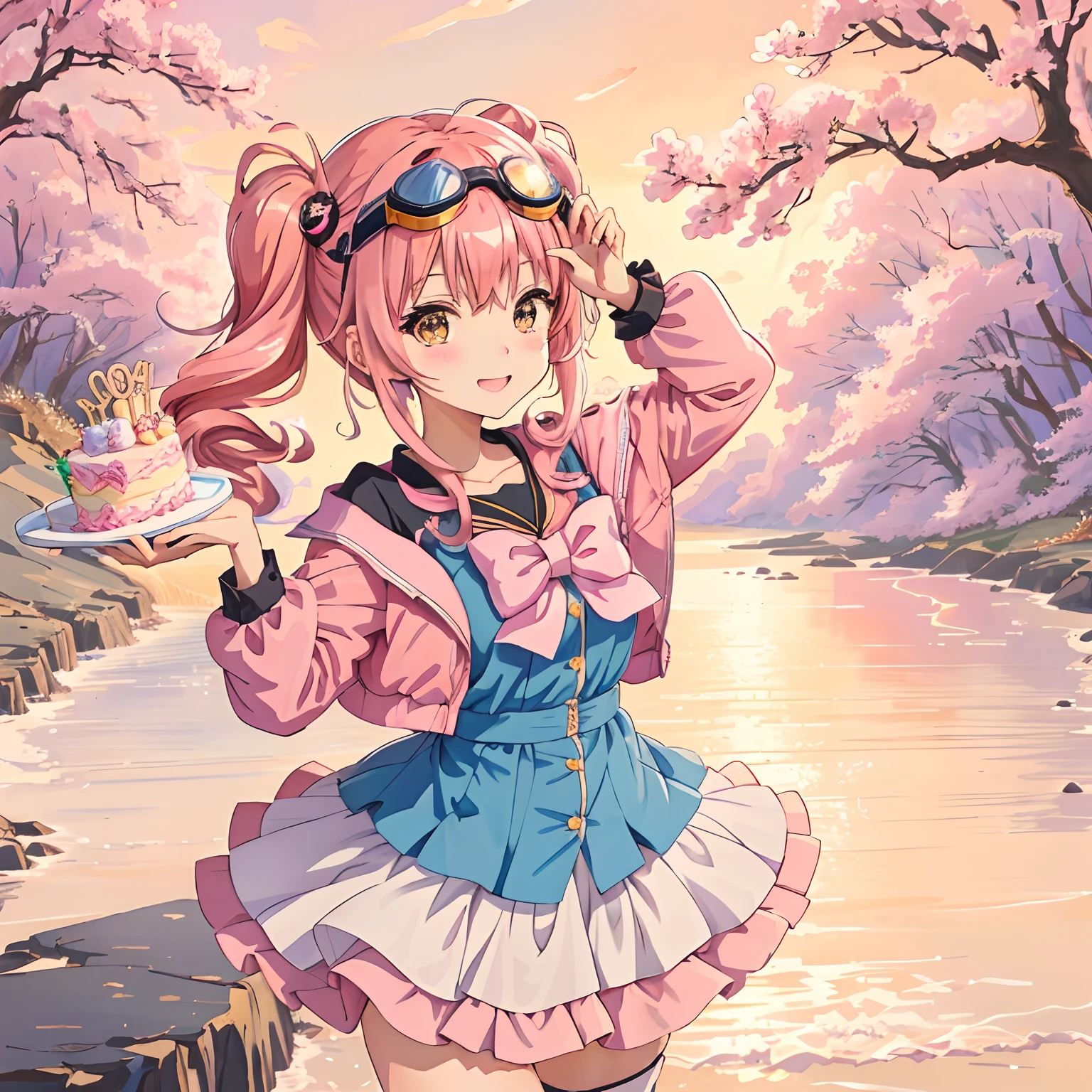 Anime girl in goggles, Nagawa toffee, Splash art anime Loli, Loli, anime visual of a cute girl, The birthday cake, anime vibes, Best anime 4k konachan wallpaper, hololive, with index finger, magical girl anime mahou shojo, ahegao, anime visuals,Detective,sherlock holmes,A pink-haired,Nagawa Taffy