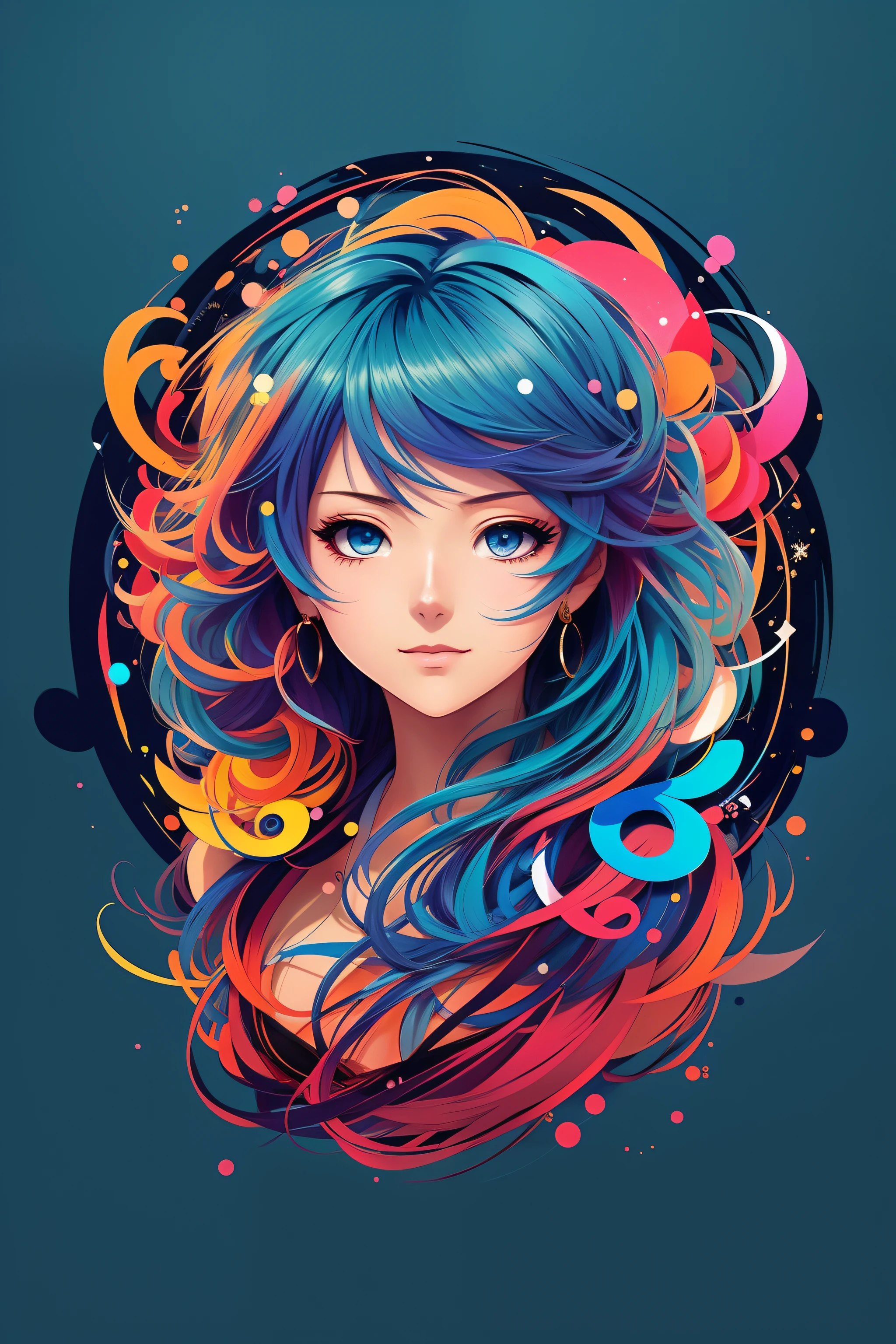 um close up de uma mulher com cabelo azul e cabelo colorido, Arte bonita UHD 4K, estilo anime 4K, estilo de arte impressionante, Anime Art Wallpaper 4K, Arte digital detalhada em 4k, Anime Art Wallpaper 4K, lindo arte digital, estilo de arte digital, a beautiful artwork illustration, Anime Art Wallpaper 8K, Arte digital altamente detalhada em 4k