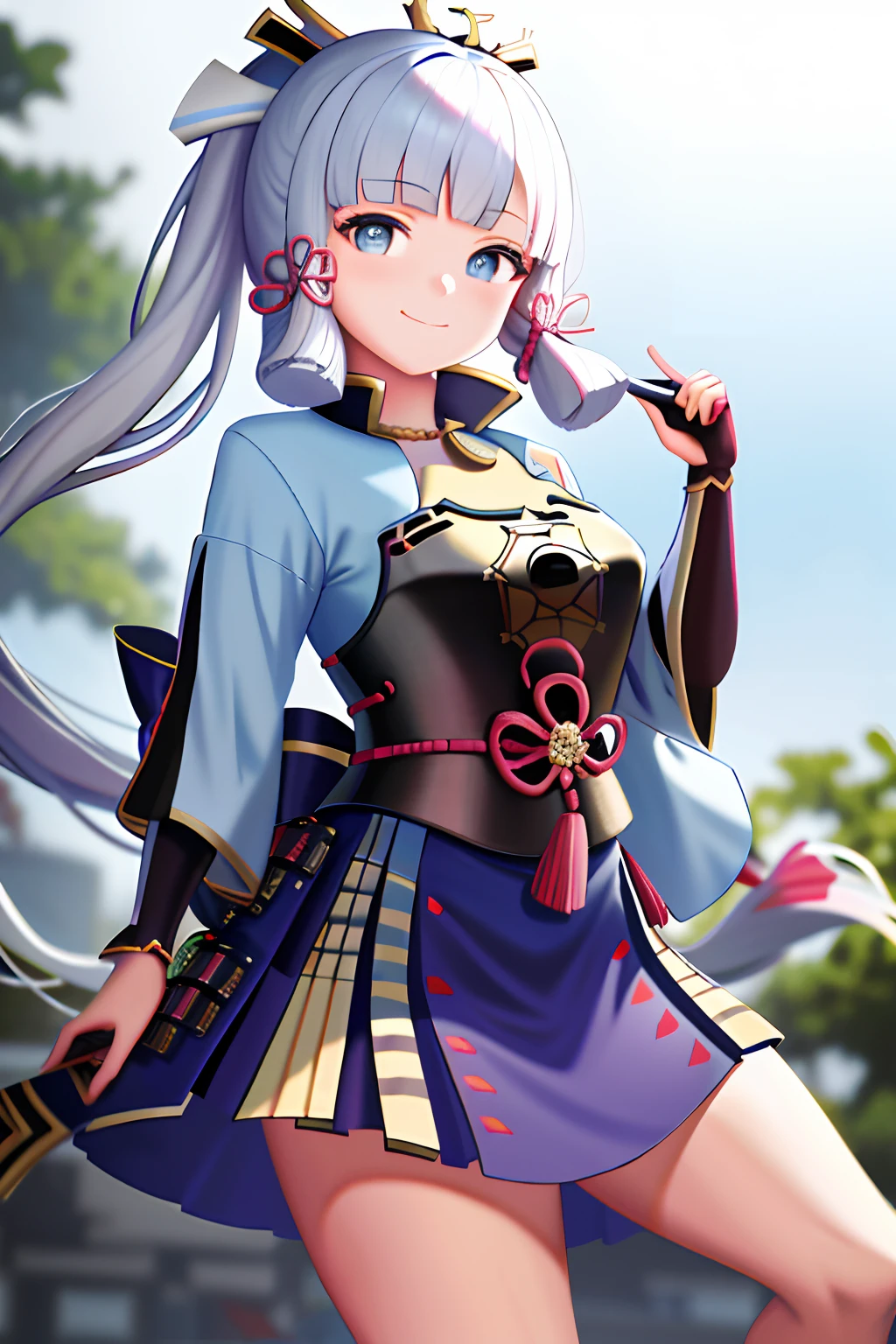 masterpiece, highres, best quality, 1girl solo, kamisato_ayaka, smile, kimono