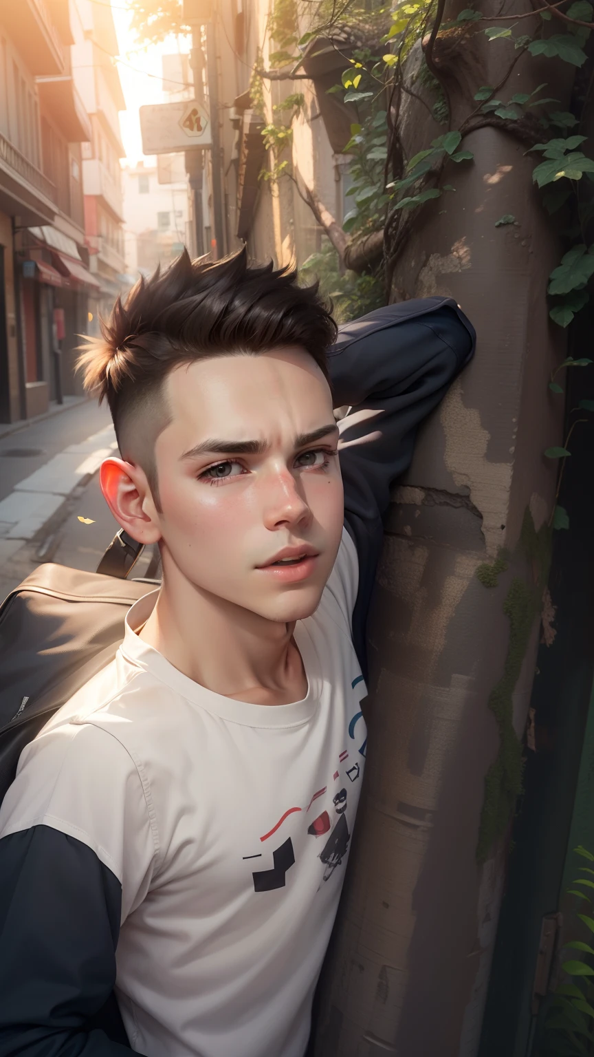 Background change. Cute boy 4k